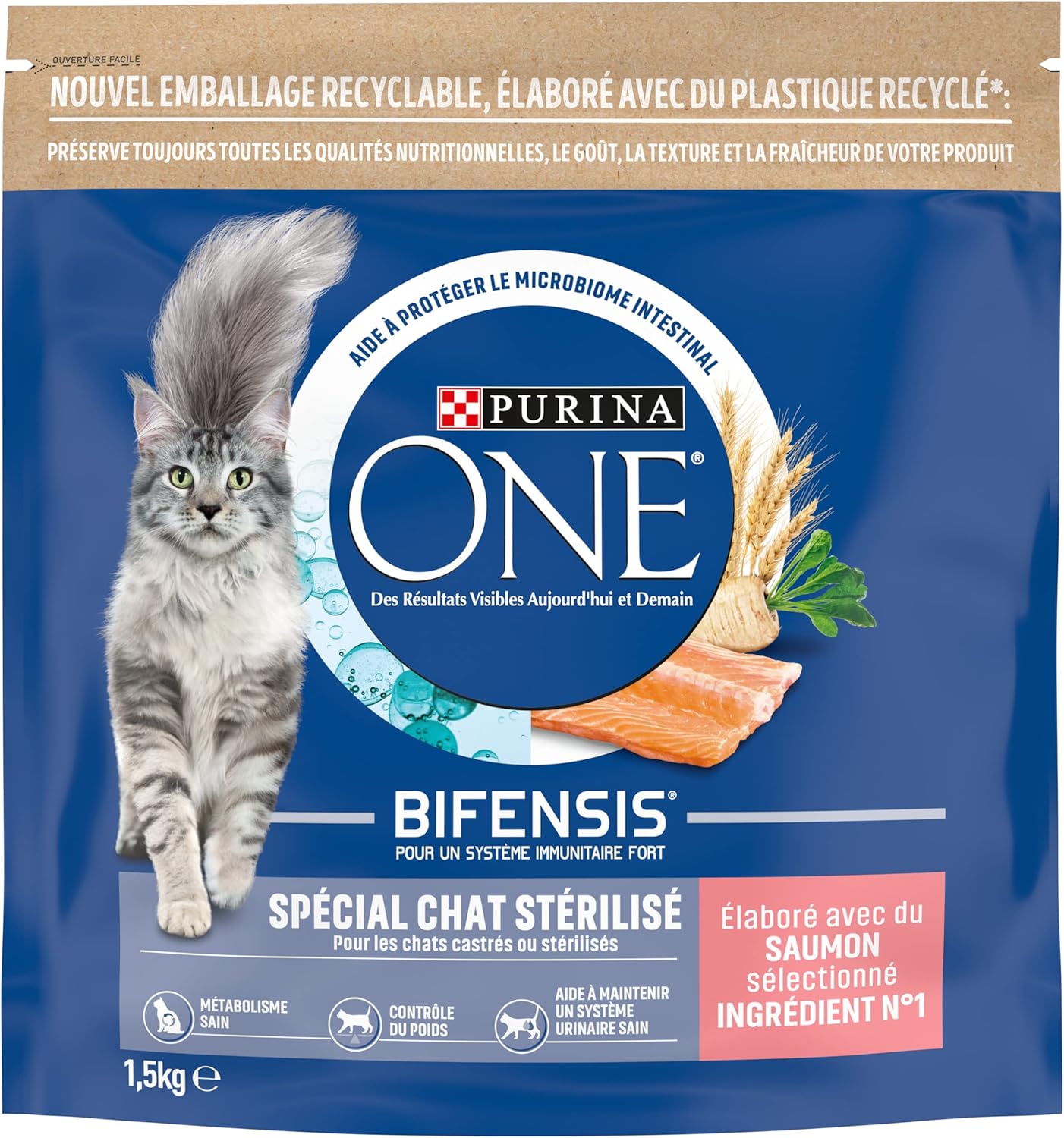 Purina One - Bifensis spécial chat stérilisé 6x1,5kg - immunité, microbiome, urinaire sain