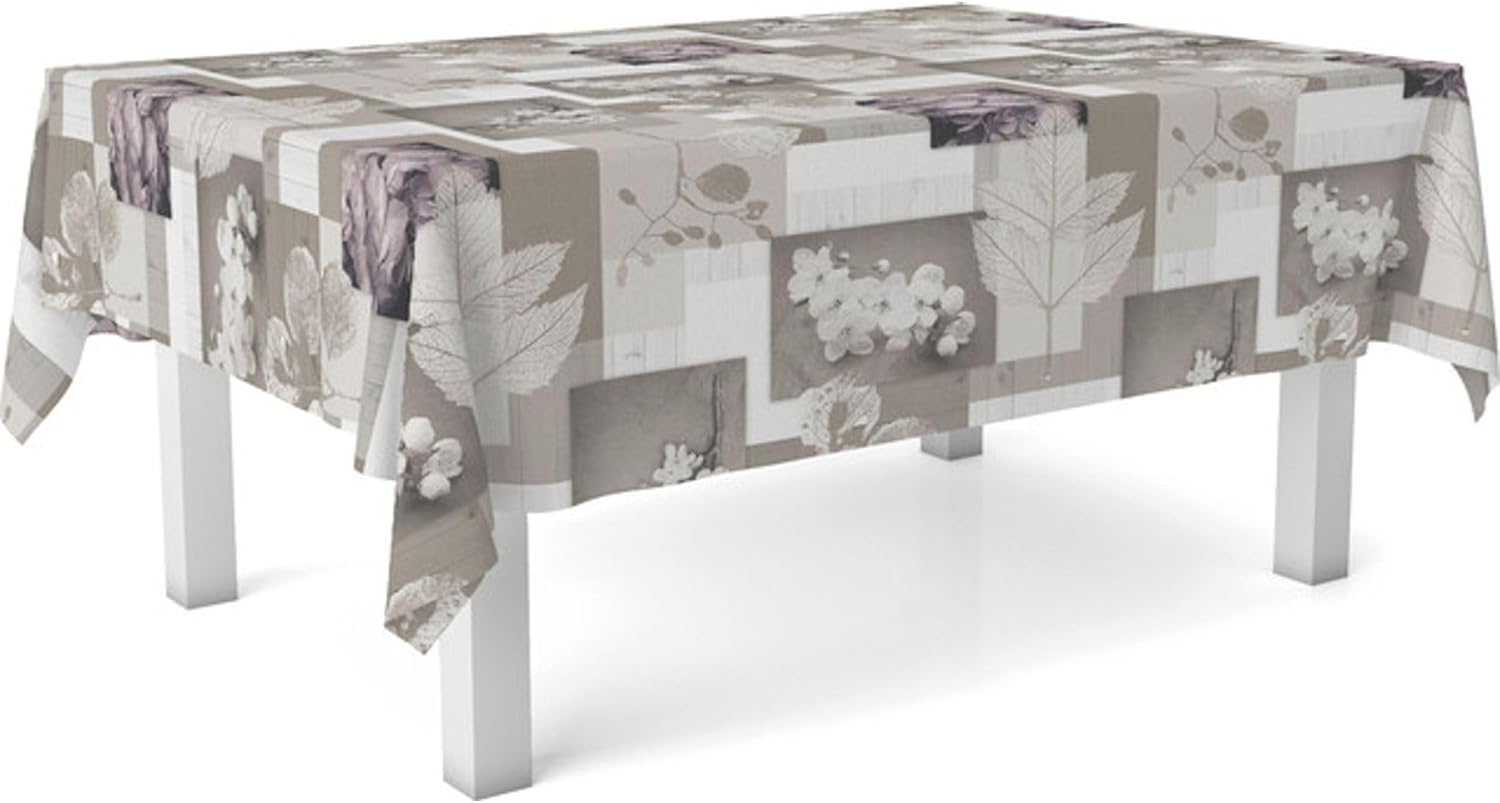 Nappe en toile cirée - Zen Feuilles - 180x140 cm - anti-taches, imperméable