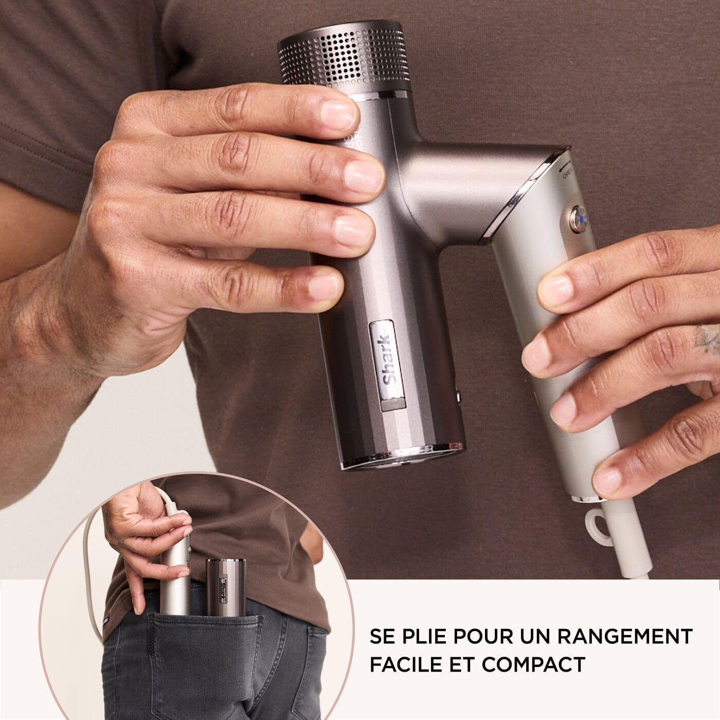 Shark - sèche-cheveux SpeedStyle Pro Flex, léger, ionique, pliable, 4 embouts, tous types de cheveux, HD542EU