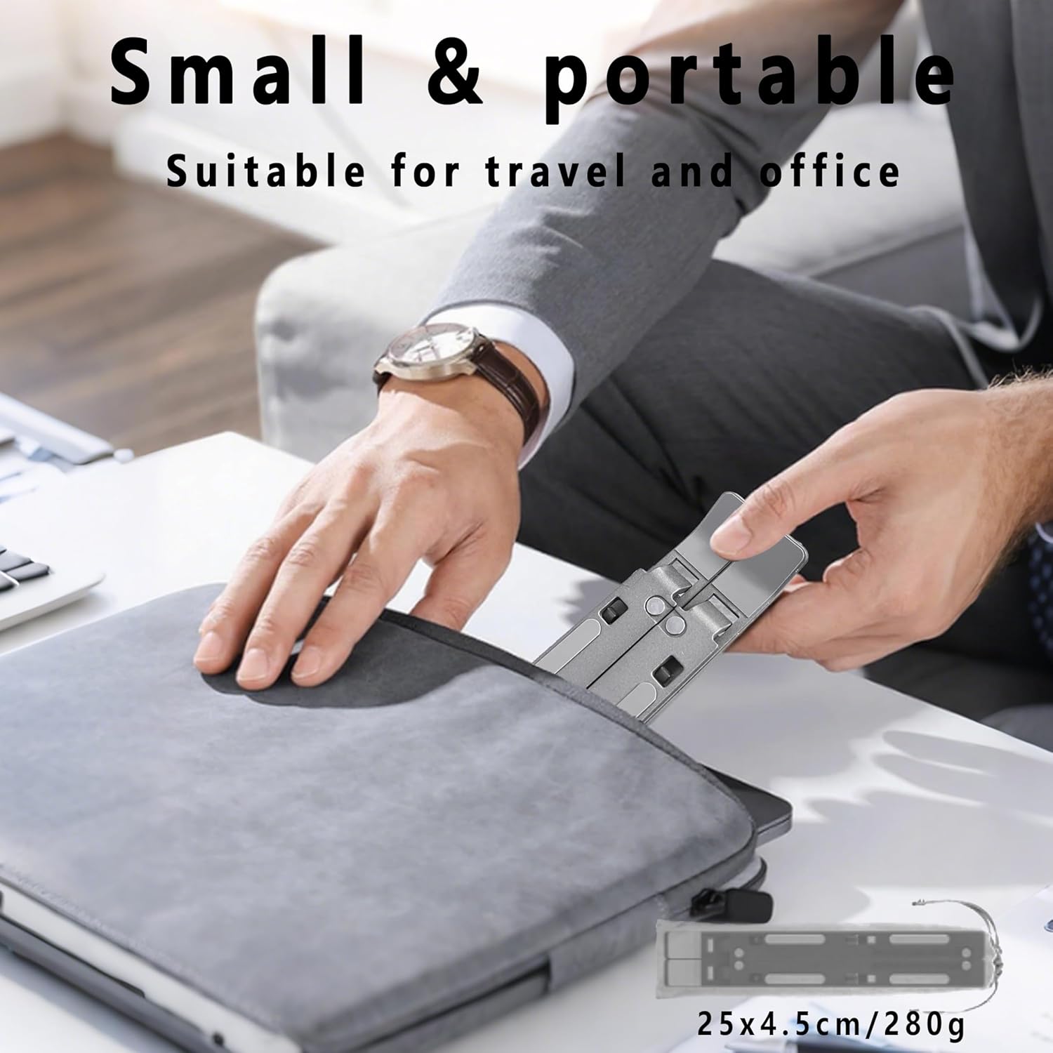 AiTodos - Support PC portable - aluminium léger, 6 réglages, ventilation, pliable - AiTodos®