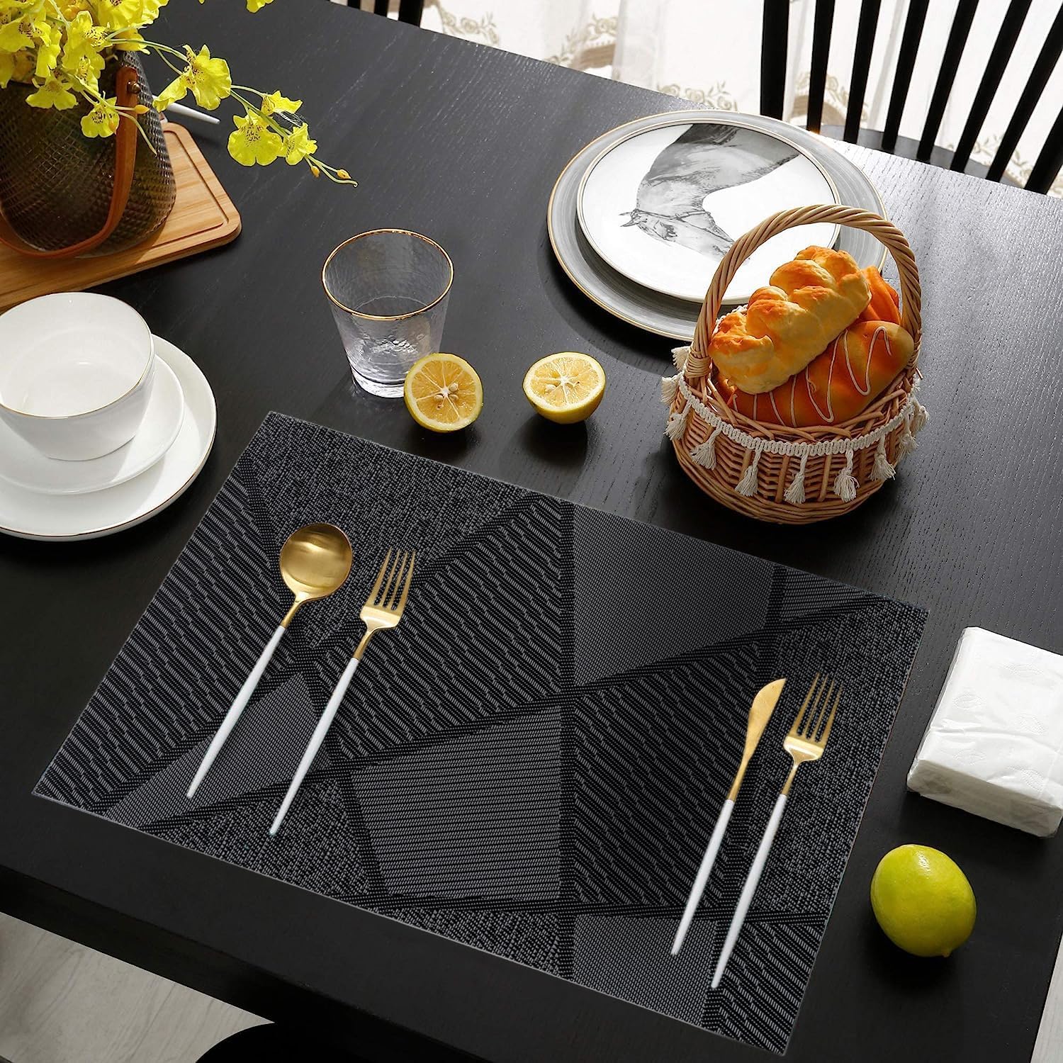 IPEA - Sets de table élégants - 45x30 cm - lavables, résistants, antidérapants