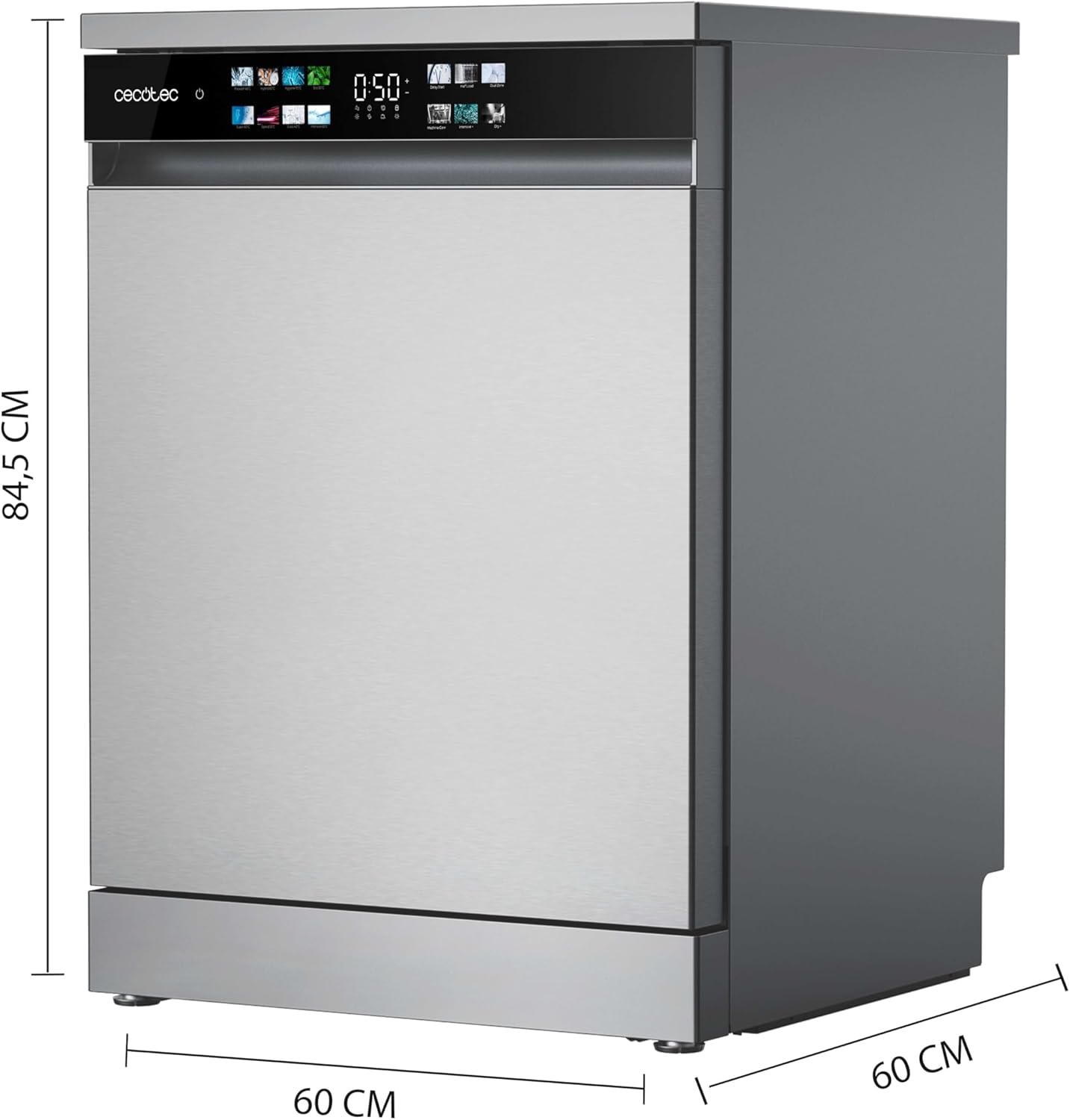Cecotec - Bolero Aguazero 6210 - 60cm - inox, 15 couverts, écran XXL, 14 programmes D