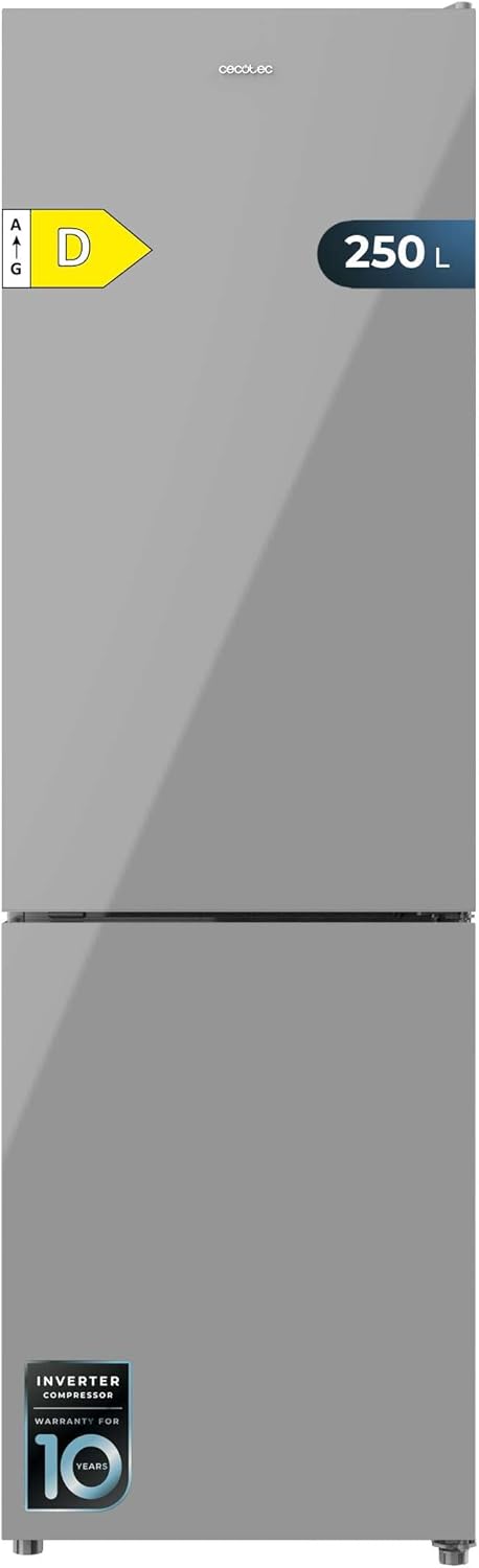 Cecotec - Bolero CoolMarket Combi 250 - 250L - No Frost, Inverter, porte réversible, alarme de porte