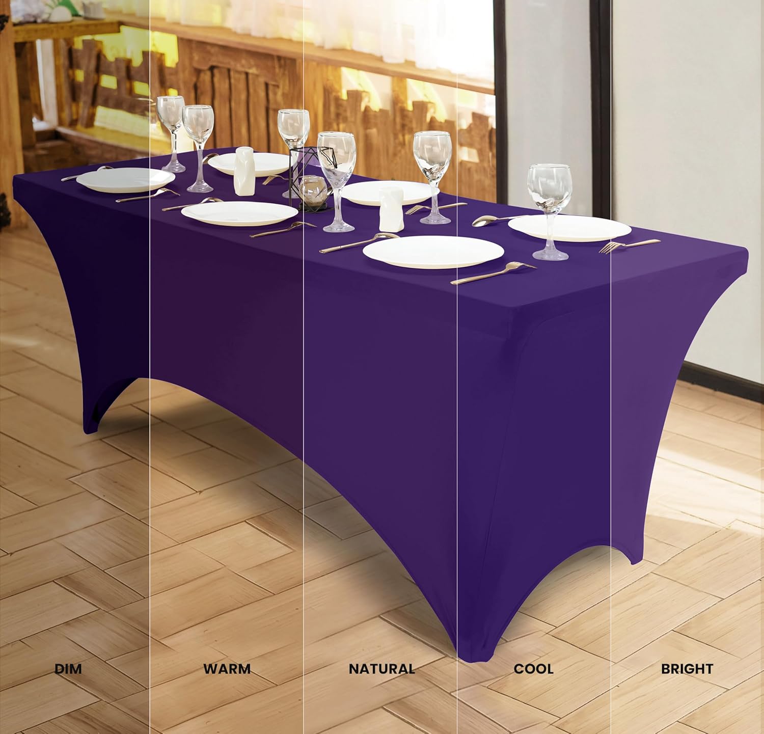 Utopia Kitchen - nappe extensible - 244 cm - polyester, spandex, lavable, infroissable, lot de 2