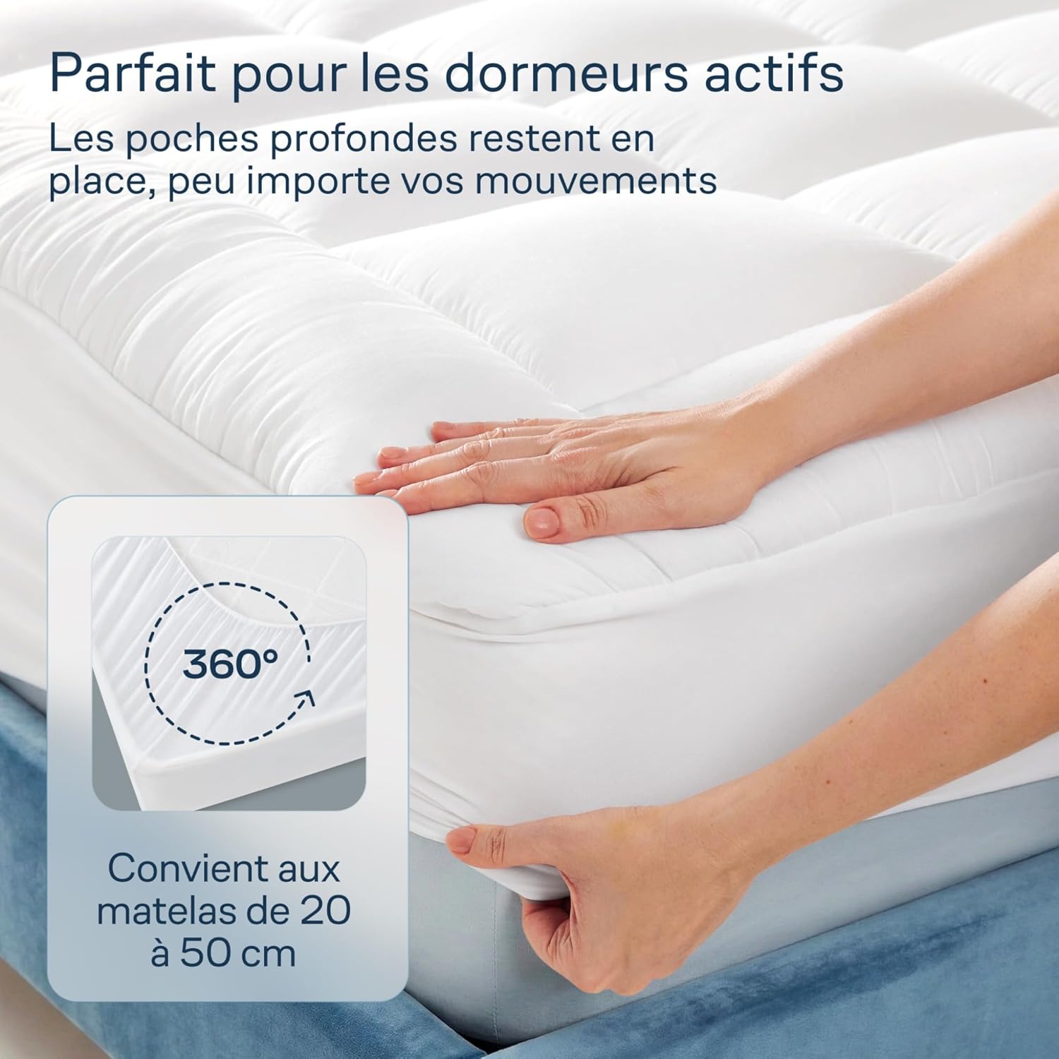 Surmatelas - double confort ultra-doux coton 140x190cm, respirant