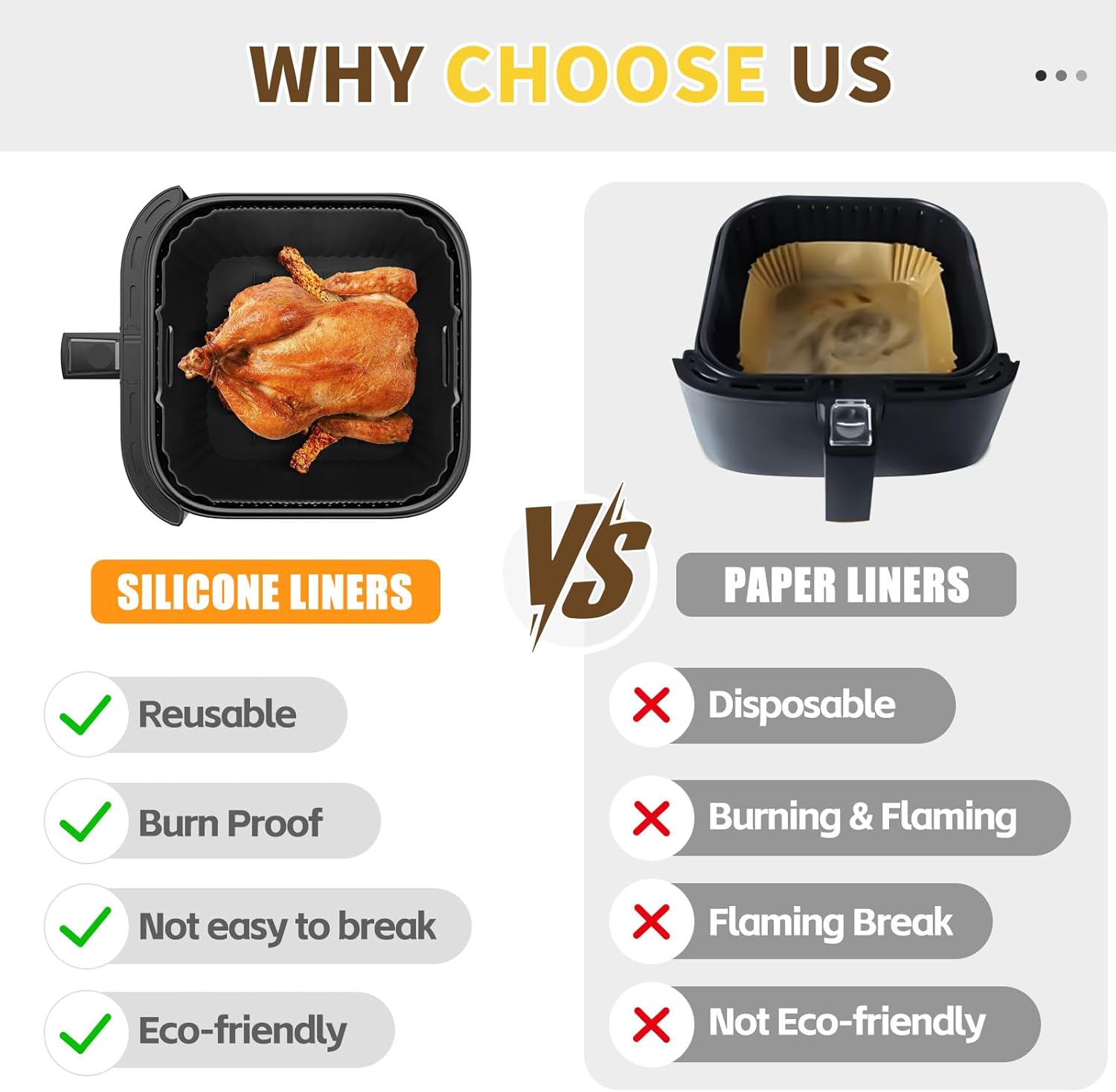 Moule silicone pour friteuse à air - grande capacité 7,5L - réutilisable - EZ8558F0