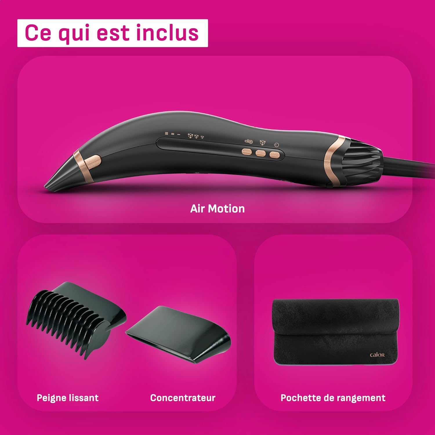 Calor - Air Motion (série CF8C20C0) - léger, moteur digital, effet Coanda, puissant - CF8C20C0