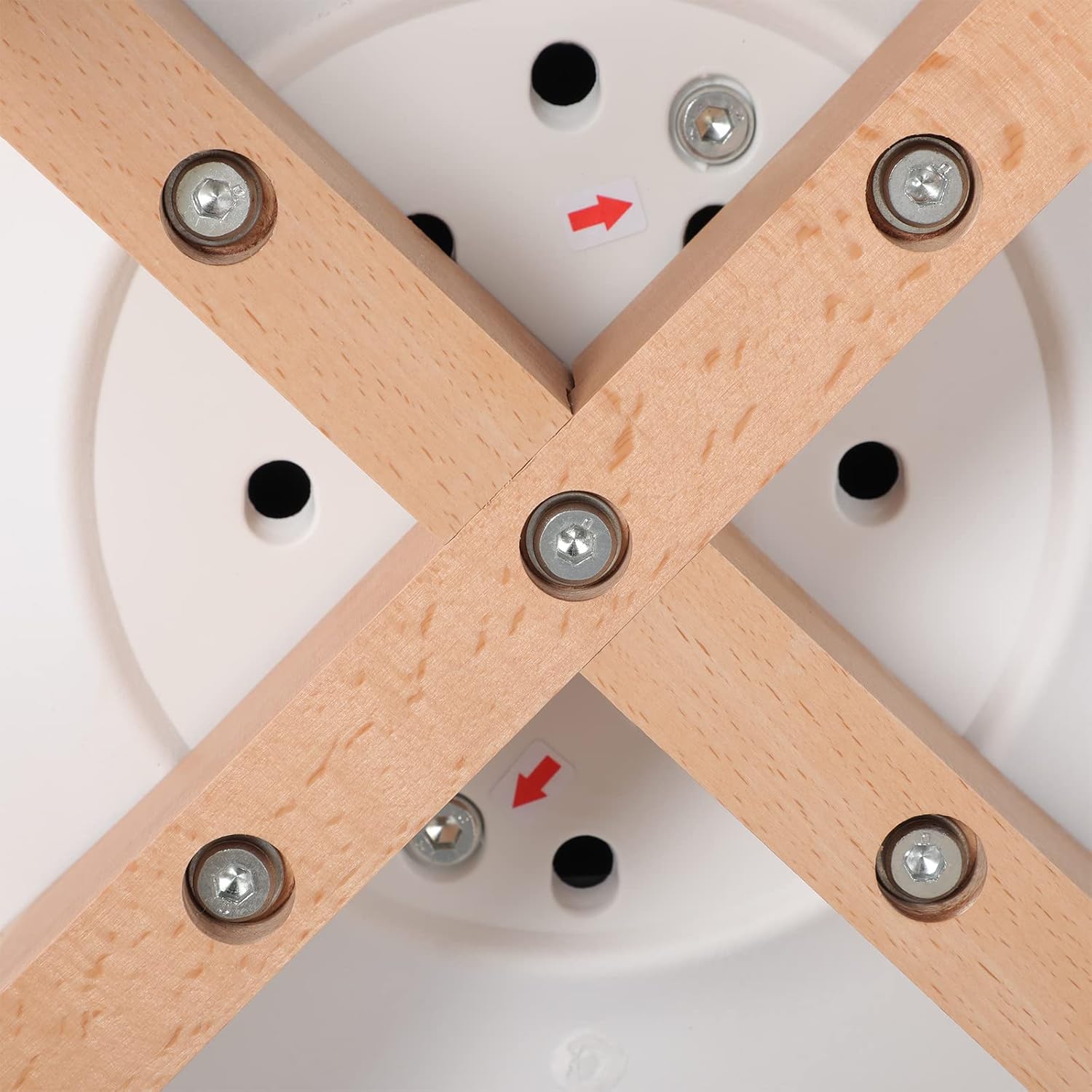 EGGREE - chaises scandinaves - lot de 8, blanc, bois hêtre, rembourrées