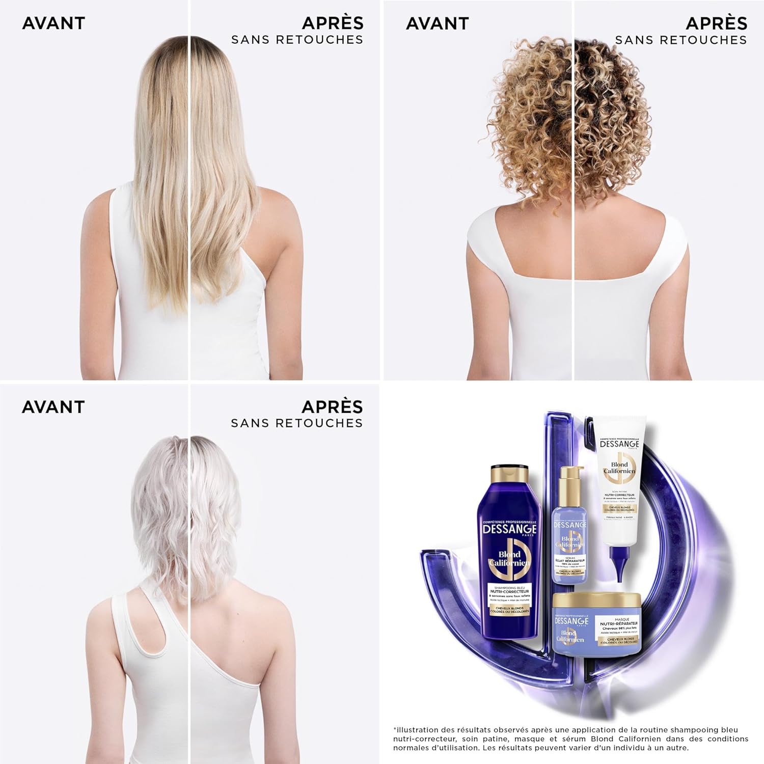 DESSANGE - Routine Nutri-Correctrice Cheveux Blonds - 280ml/140ml - Nutrition & Éclat