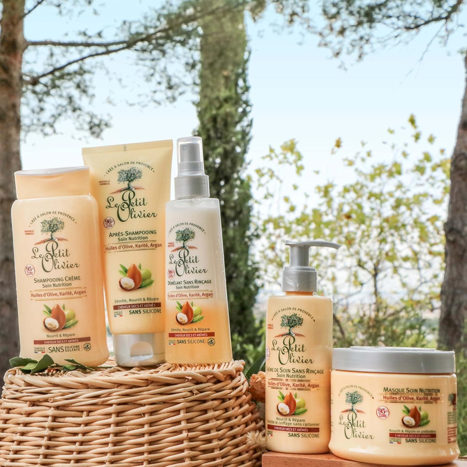 Le Petit Olivier - Spray démêlant nutrition 150 ml - cheveux secs, huiles naturelles, lot de 2