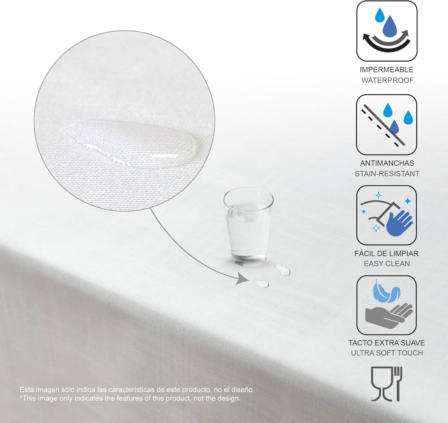 Nappe en toile cirée - rectangulaire 100x140 cm - anti-taches, imperméable