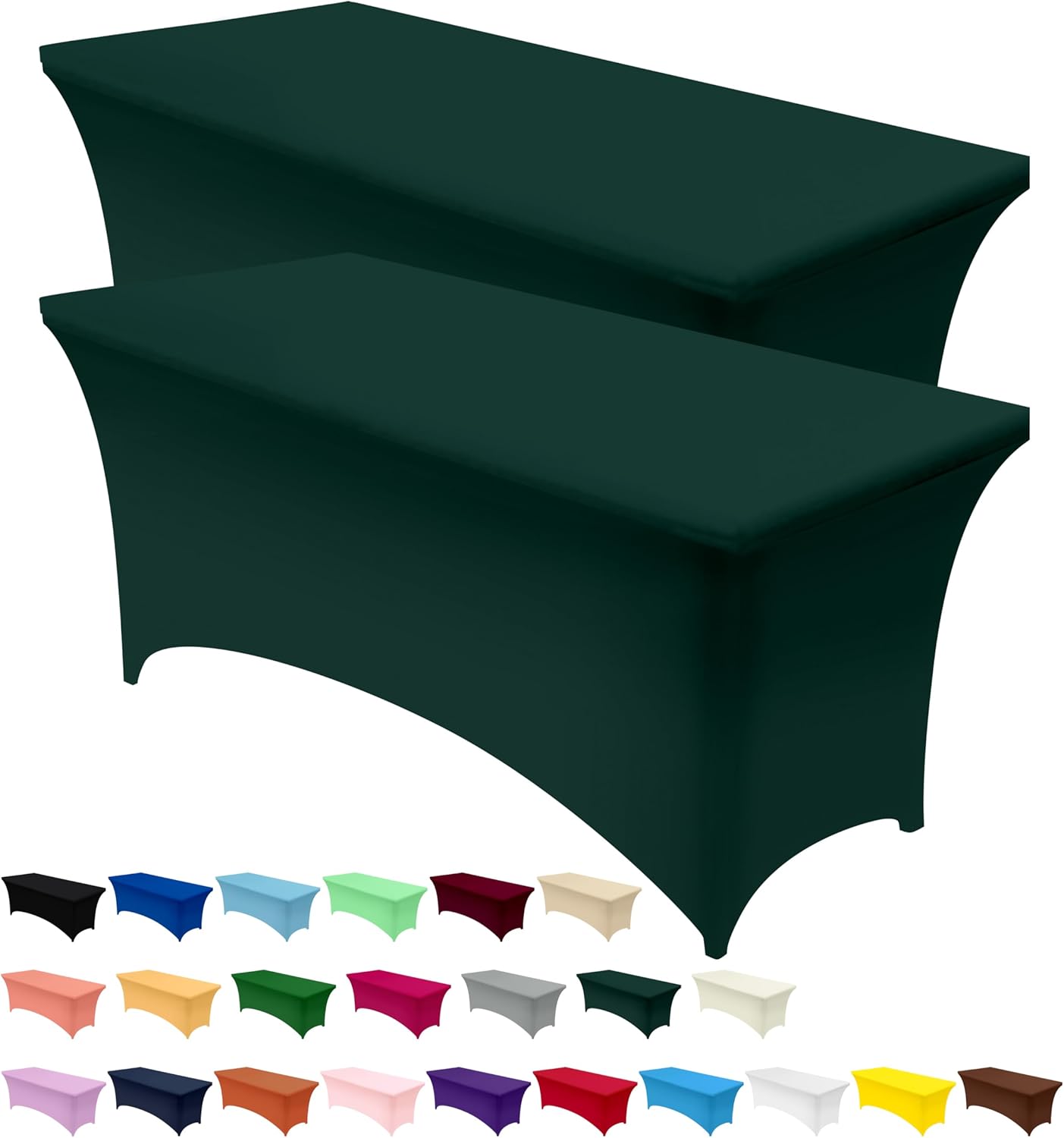 Utopia Kitchen - nappe extensible - 122 cm - polyester spandex lavable, lot de 2, vert chasseur