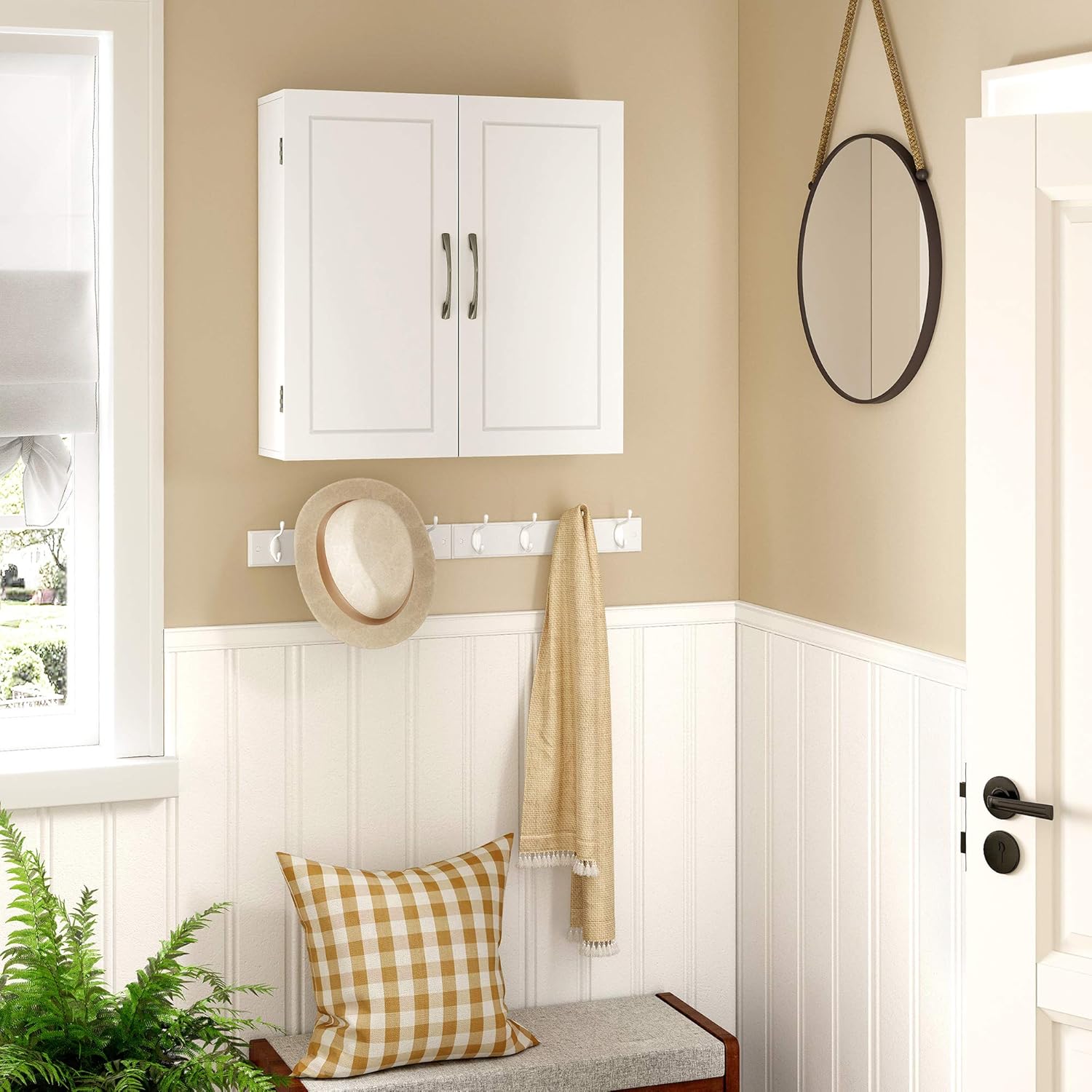 VASAGLE - Armoire murale salle de bain - 18x60x60cm - étagères réglables - BBC320W01