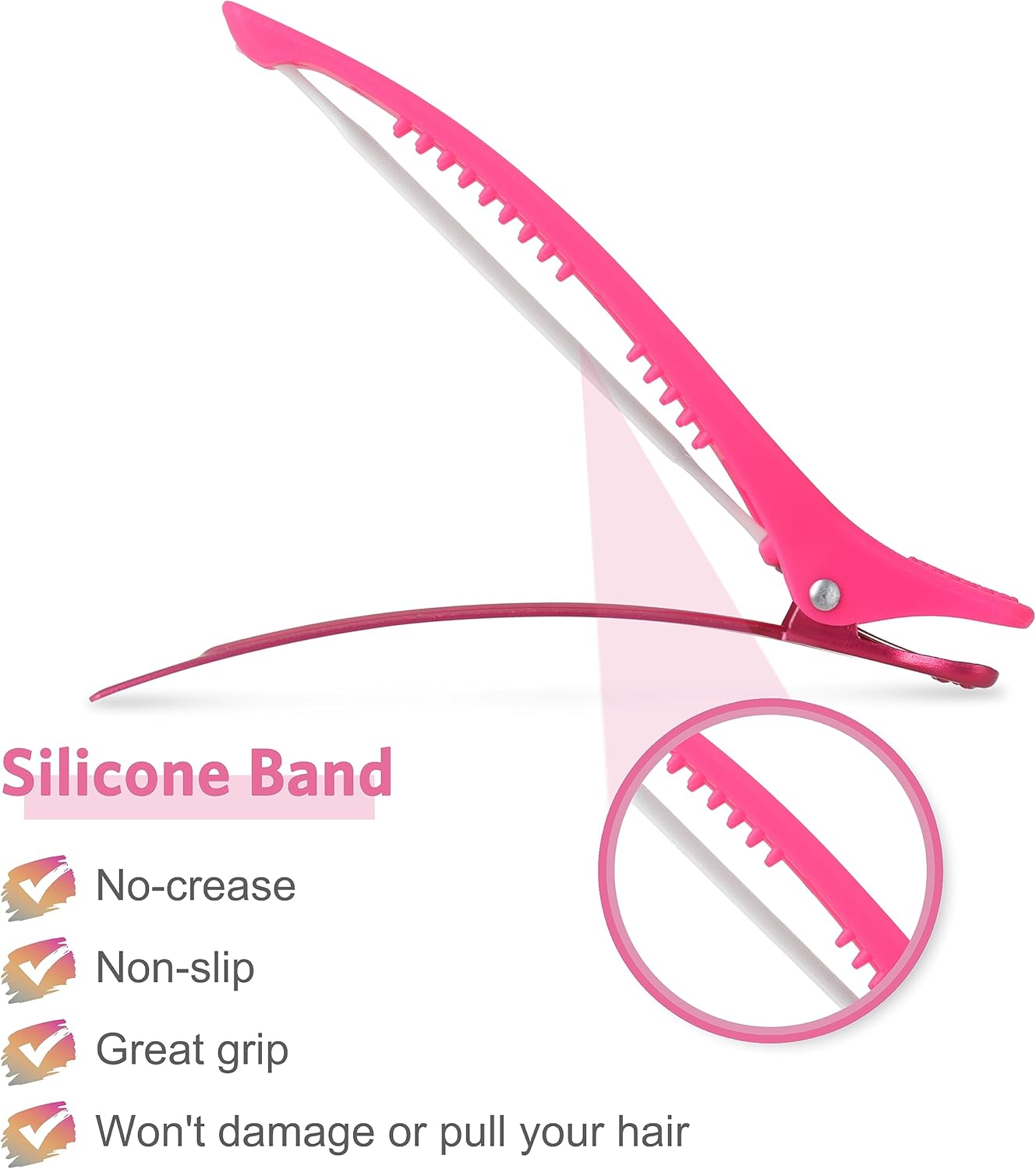 AIMIKE - pinces à cheveux néon - lot de 6 - antidérapantes, bec de canard, sans trace