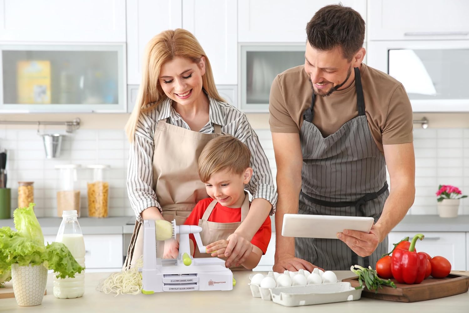 Brieftons - Spiraliseur 10 lames - puissant, lourd, idéal pâtes faibles glucides