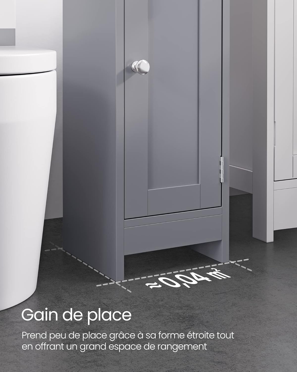 VASAGLE - armoire d’angle BBC310P36 - 20x18x80cm - étagères réglables, porte