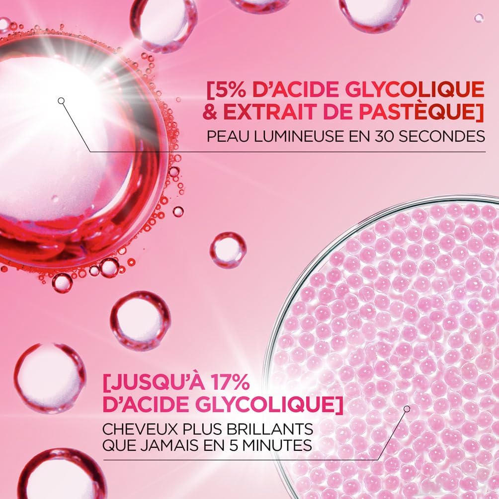 L'Oréal Paris - Elseve Glycolic Gloss - routine visage & cheveux - soins acide glycolique, lamination, exfoliant