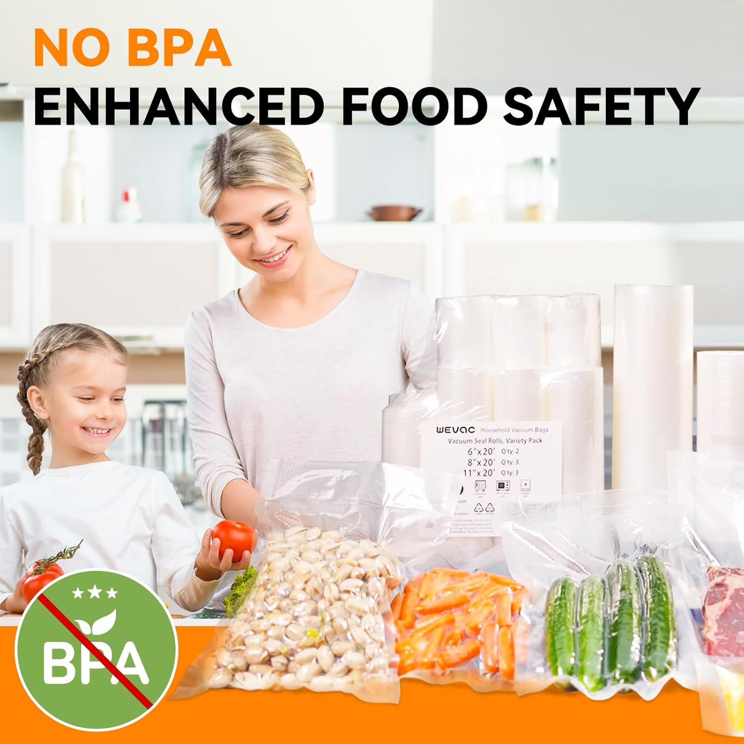 Wevac - Lite 150 - 15x25cm/20x30cm/28x40cm - sacs gaufrés sous vide sans BPA