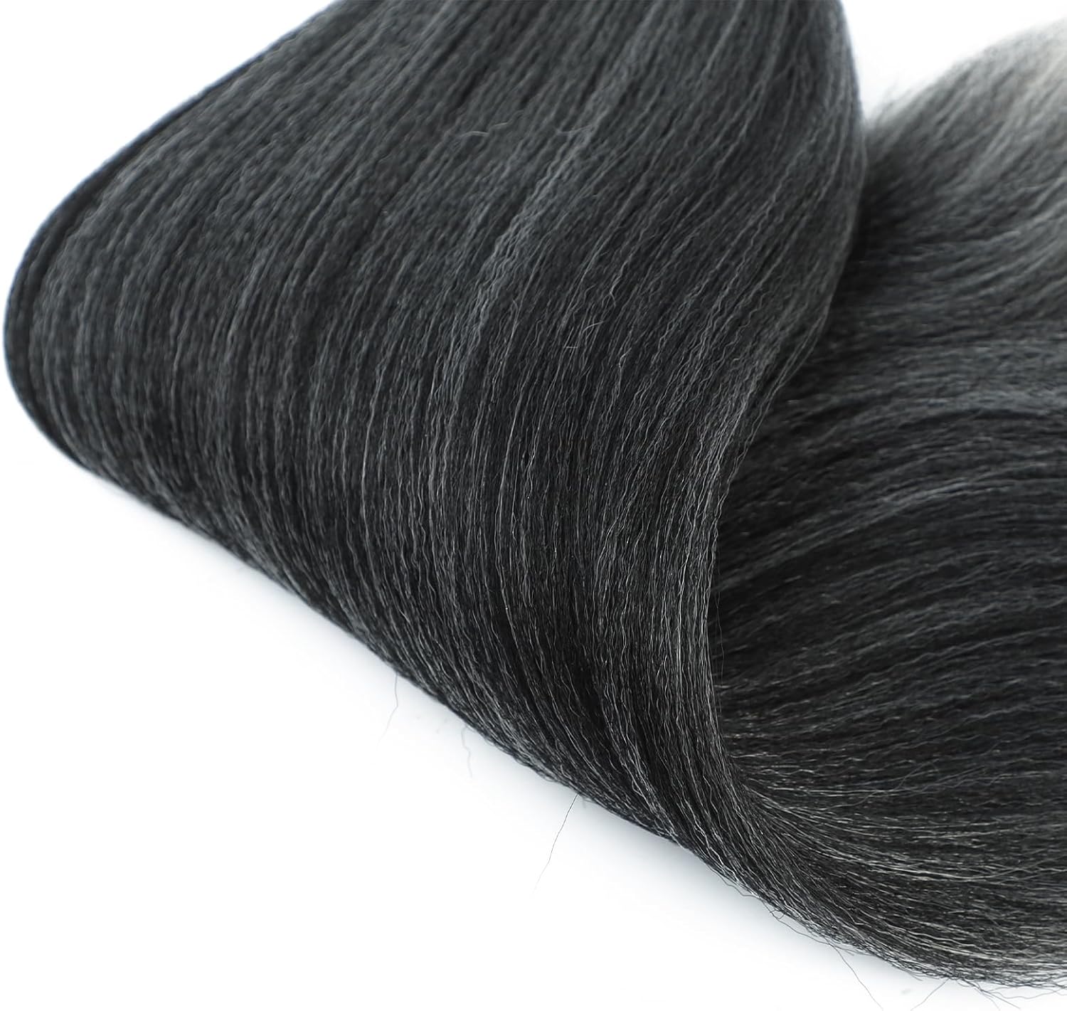 Rajout cheveux tressés - 20 pouces - ombre noir argent, lot de 6, T1B/Silver#