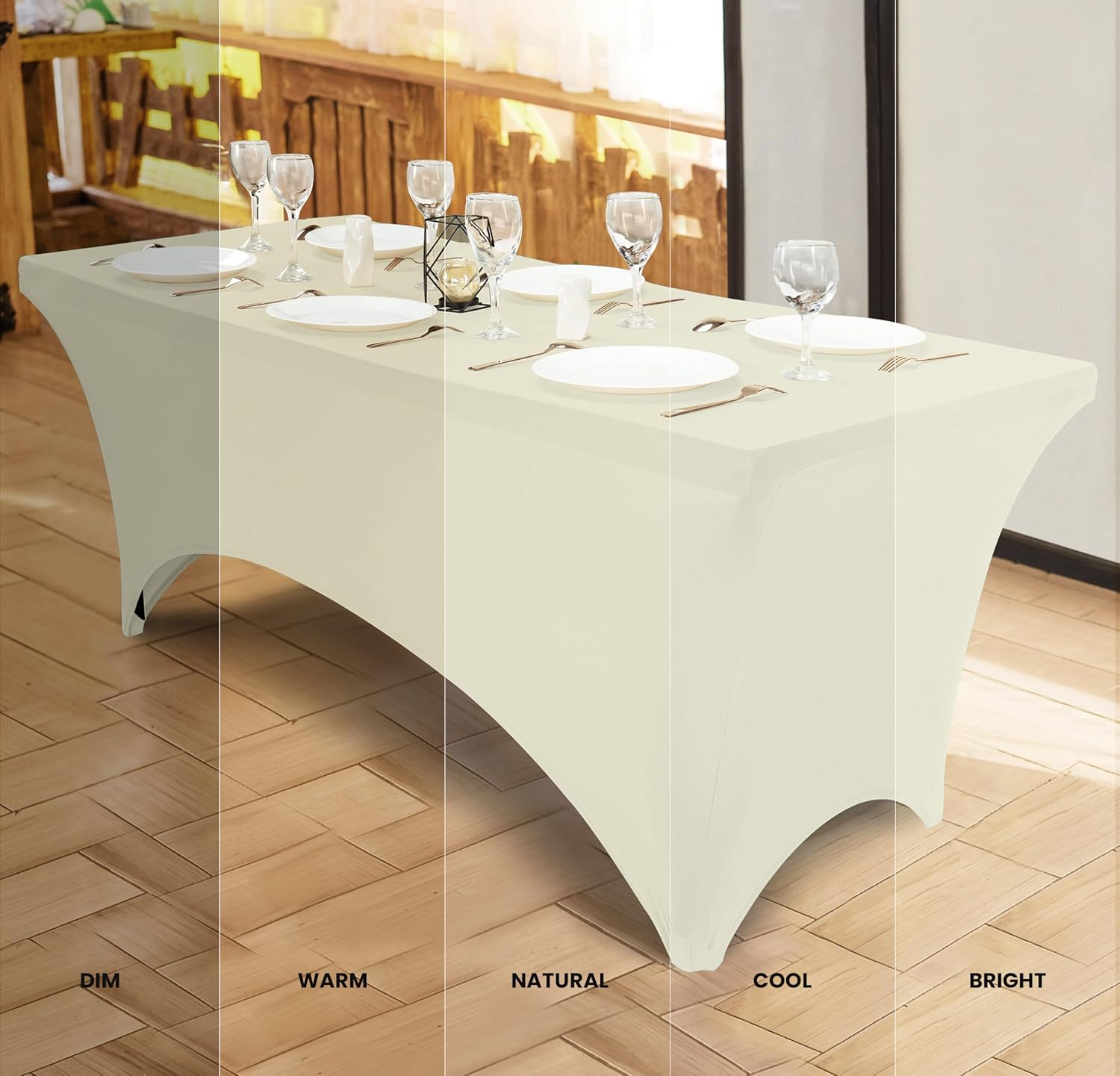 Utopia Kitchen - nappe extensible - 122 cm - polyester/spandex, lavable, infroissable, lot de 2