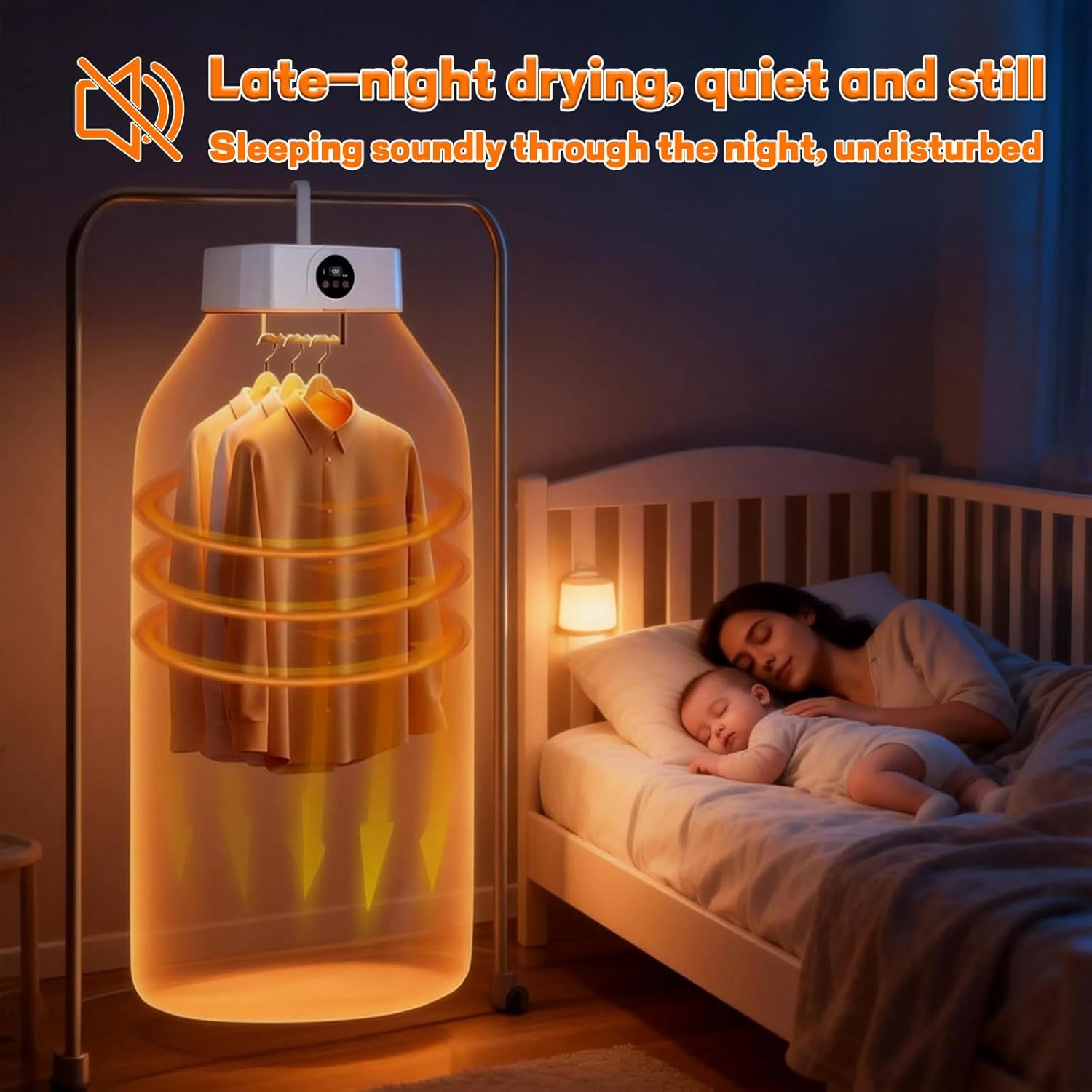 Mini sèche-linge portable - 600W, minuterie, usage domestique, compact