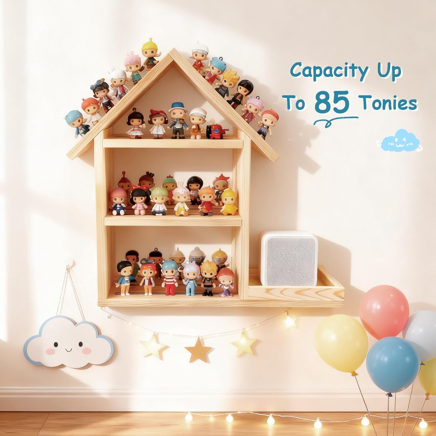 Étagère enfant - maison - grande capacité 85 figurines - murale/table