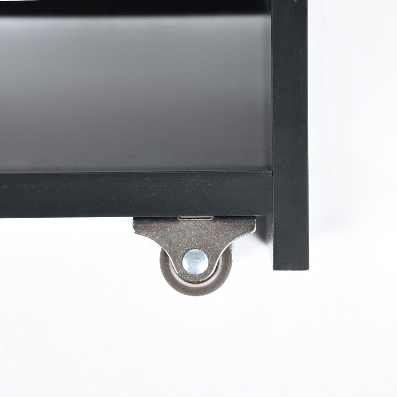 Chariot de rangement 15 cm, 4 niveaux, poignée et crochets, noir/naturel