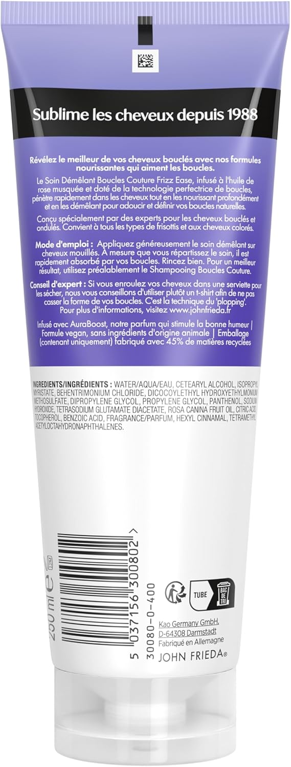 John Frieda - Frizz Ease Boucles Couture - 250ml - soin démêlant cheveux bouclés