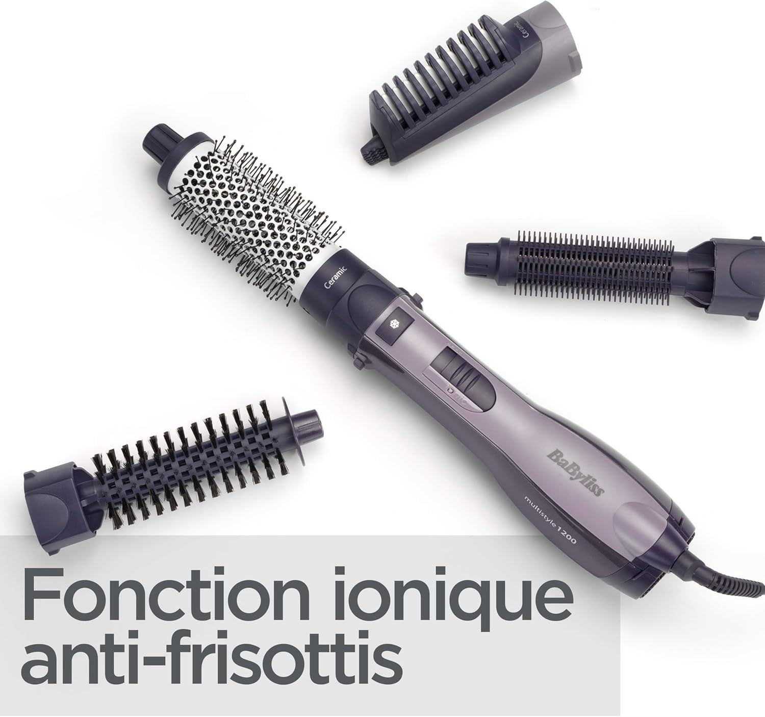 BaByliss – brosse soufflante multistyles – technologie ionique, 4 accessoires, AS121E