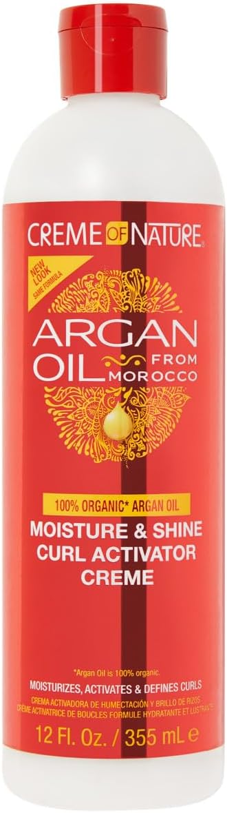 Creme of Nature - Crème Activatrice Boucles Argan Oil - 355ml - active et définit les boucles, soin cheveux crépus