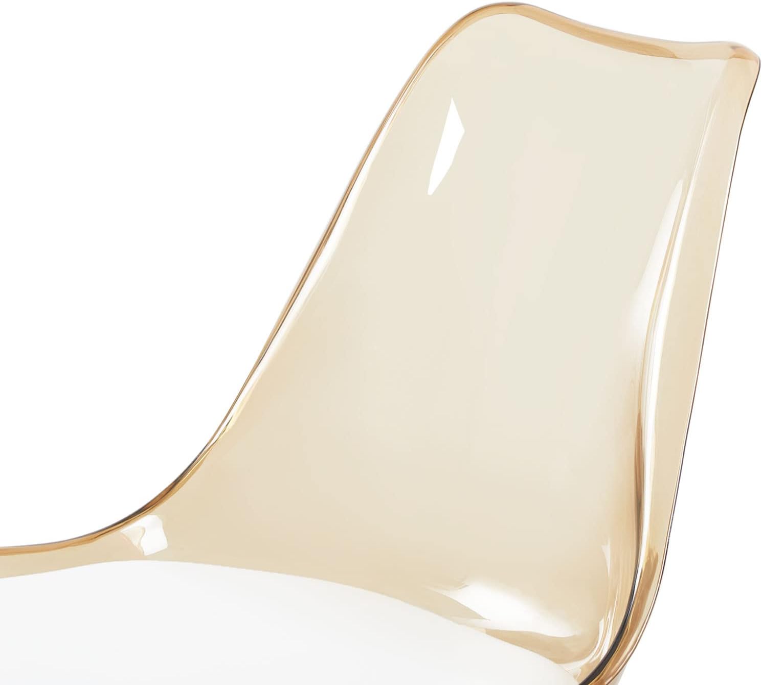 EGGREE - chaises scandinaves lot de 6 - bois hêtre, coussin cuir, dossier transparent, test SGS