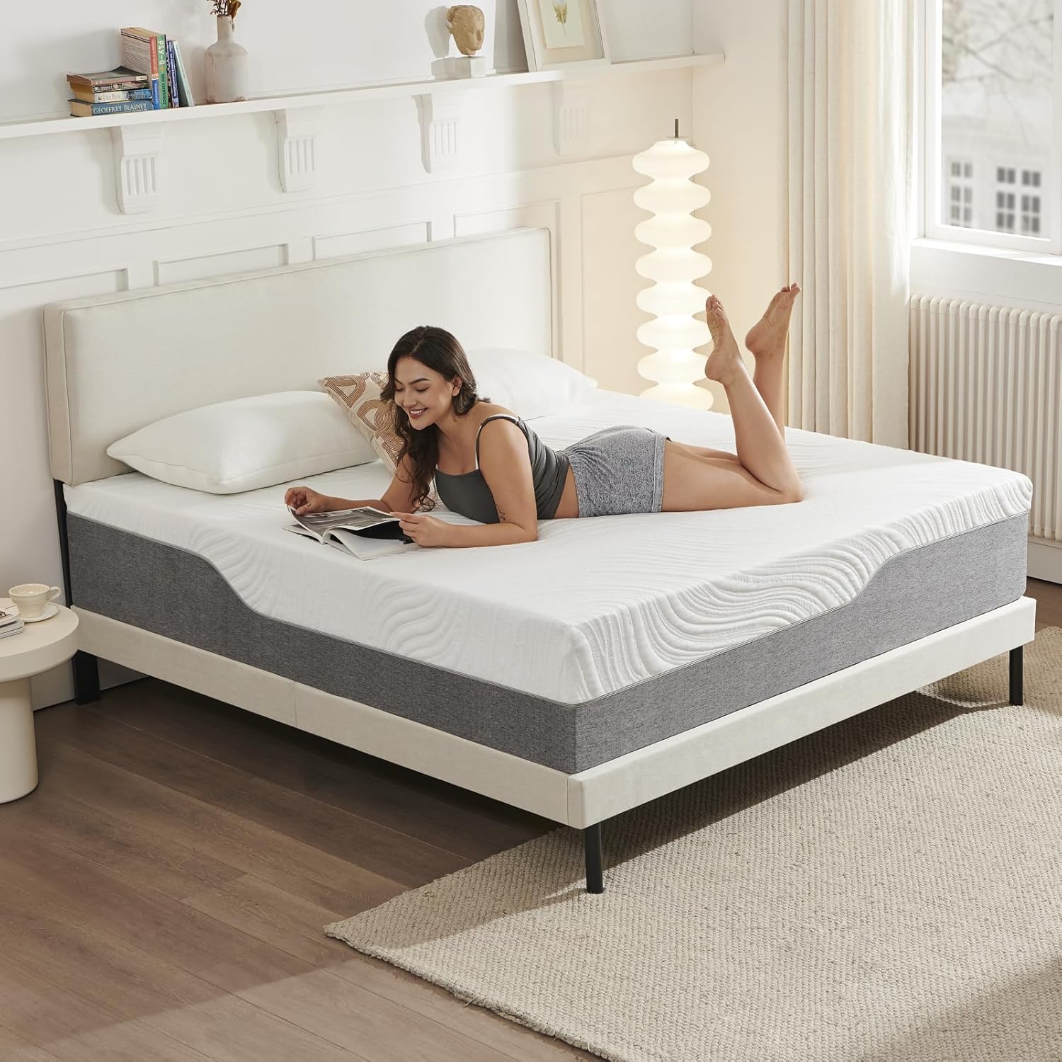 Matelas - 140x190cm - 22cm, soutien équilibré, housse lavable