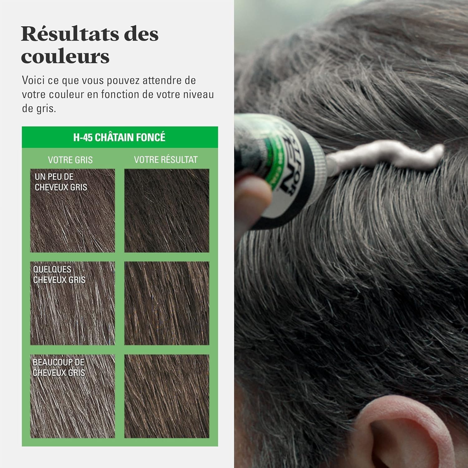 Just For Men - coloration semi-permanente homme - kératine, Vitamine E - sans ammoniaque, châtain - H35