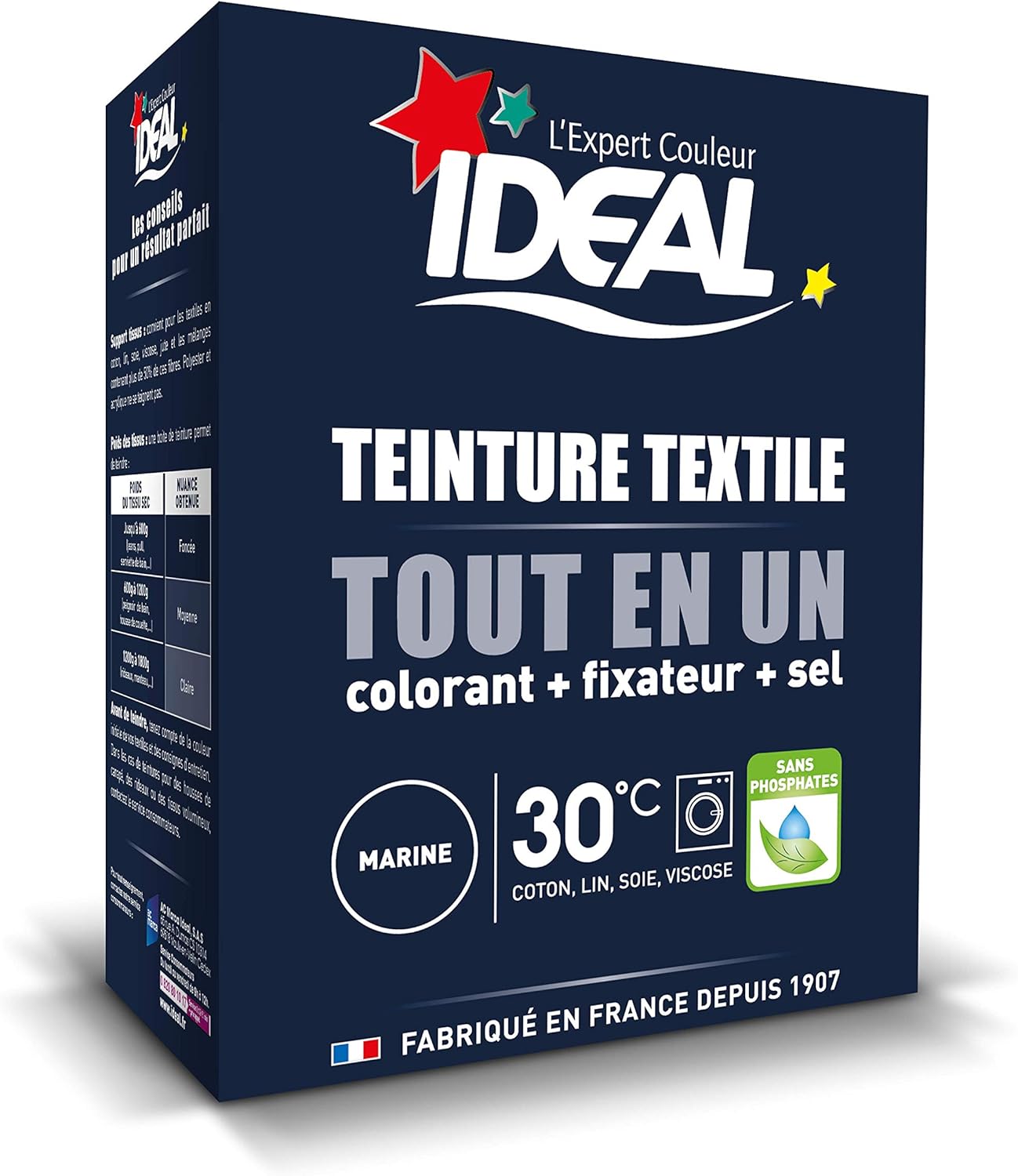 Ideal - teinture textile tout-en-un - 350g - bleu marine