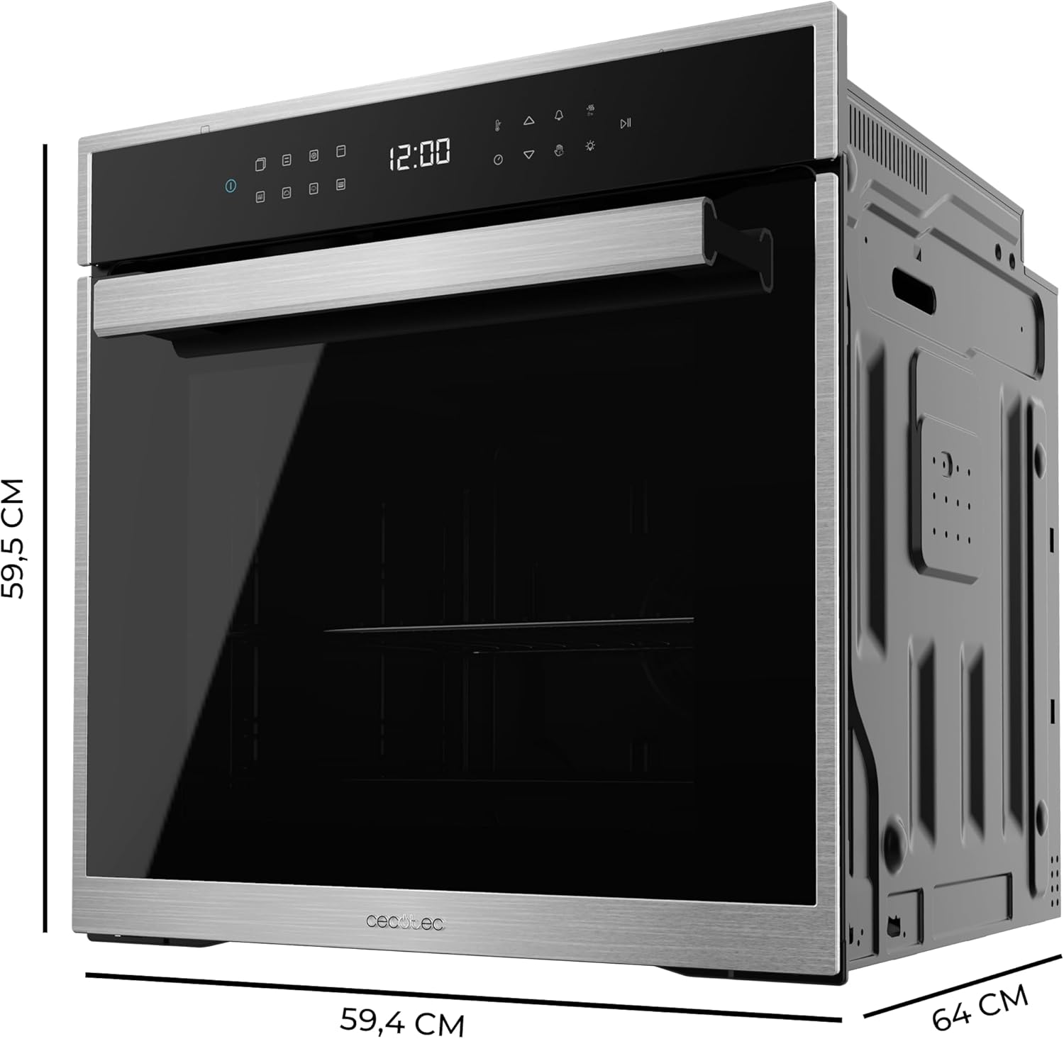 Cecotec - Four pyrolyse 60cm, 81L, 3400W, 11 fonctions Edge P506000