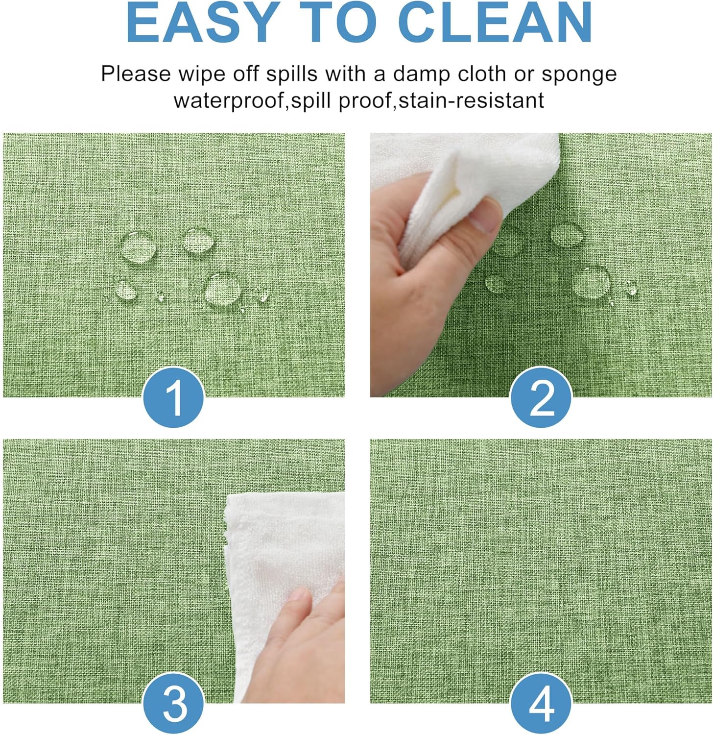 DWCN - nappe aspect lin - 135x200cm - lavable, imperméable, anti-tache