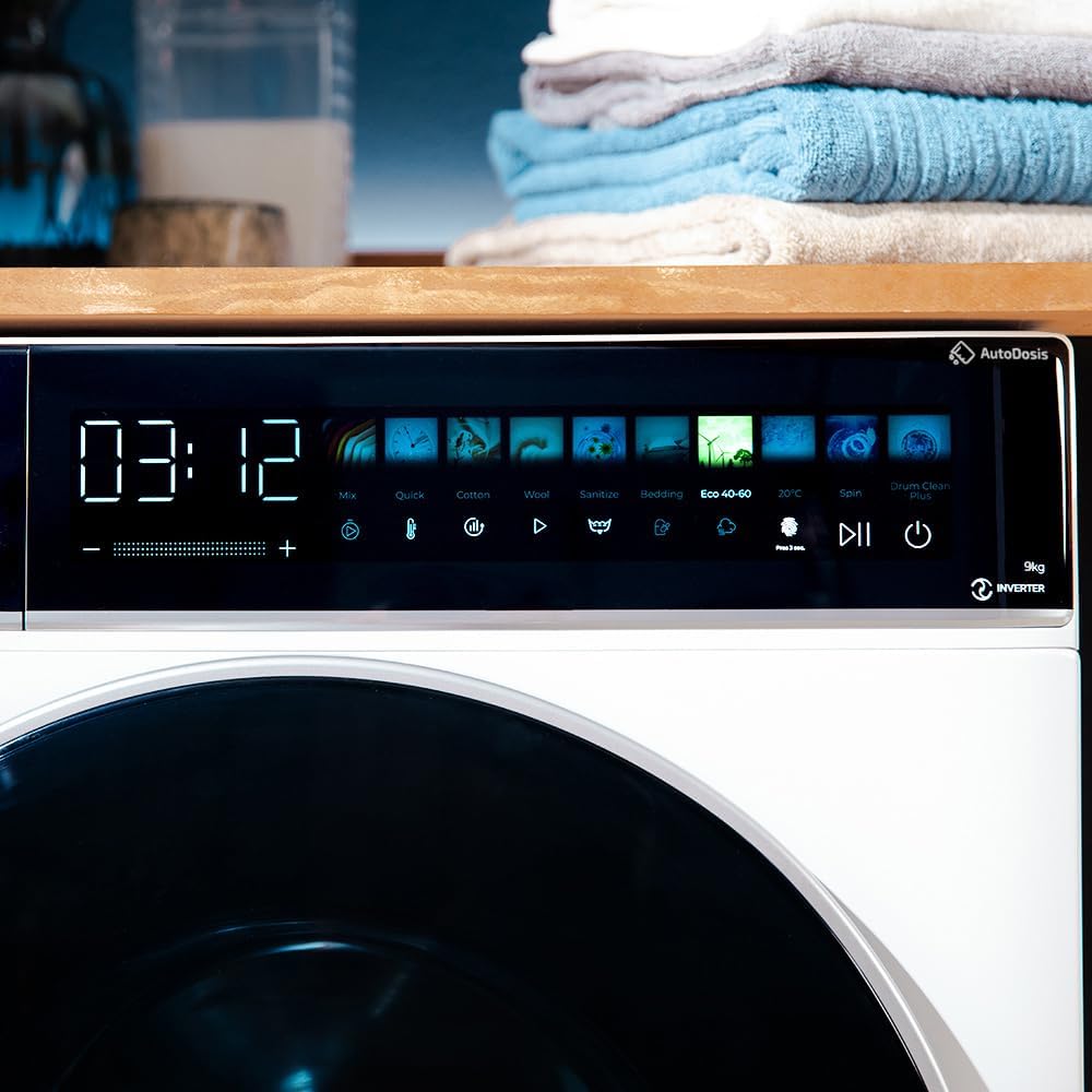 Cecotec - Bolero DressCode 9900 - 9kg, 1400rpm, 16 programmes, écran couleur, moteur inverter, SteamMax, A