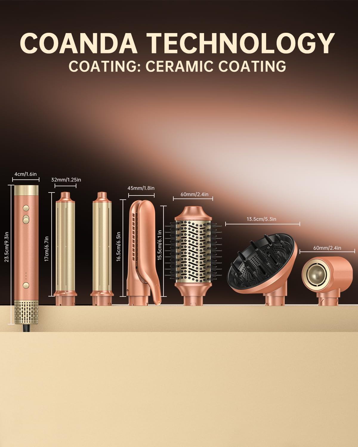 webeauty - Double Tension 7in1 - 1400W - séchage rapide, ions négatifs, brosse multifonction, 110000TR/Min