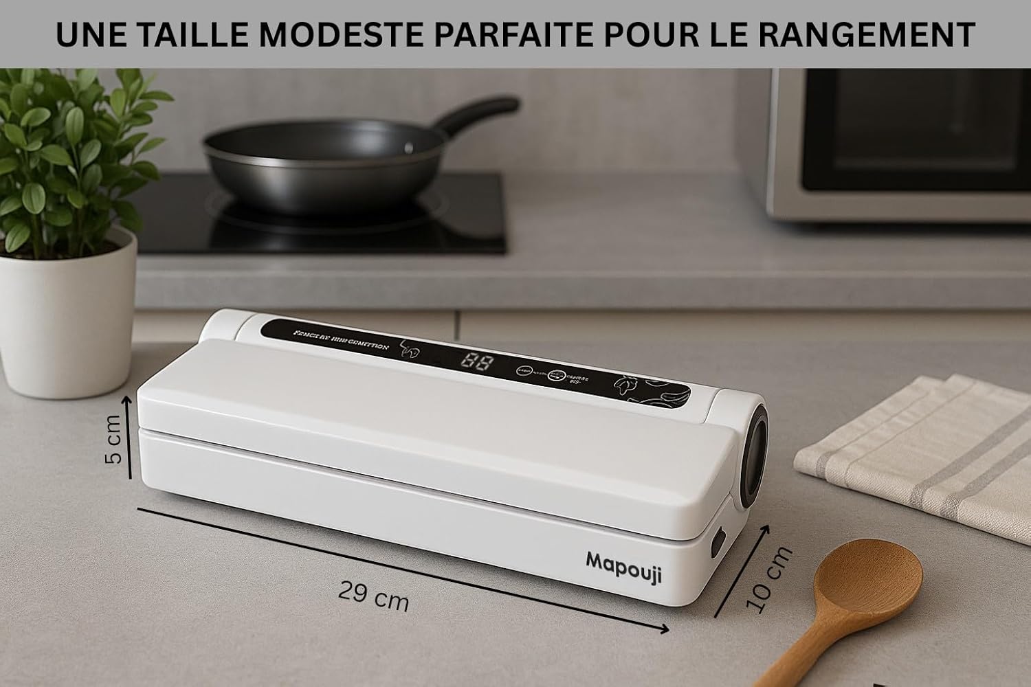 Machine sous vide alimentaire compacte - 20 sacs inclus - mise sous vide professionnelle, scellage rapide