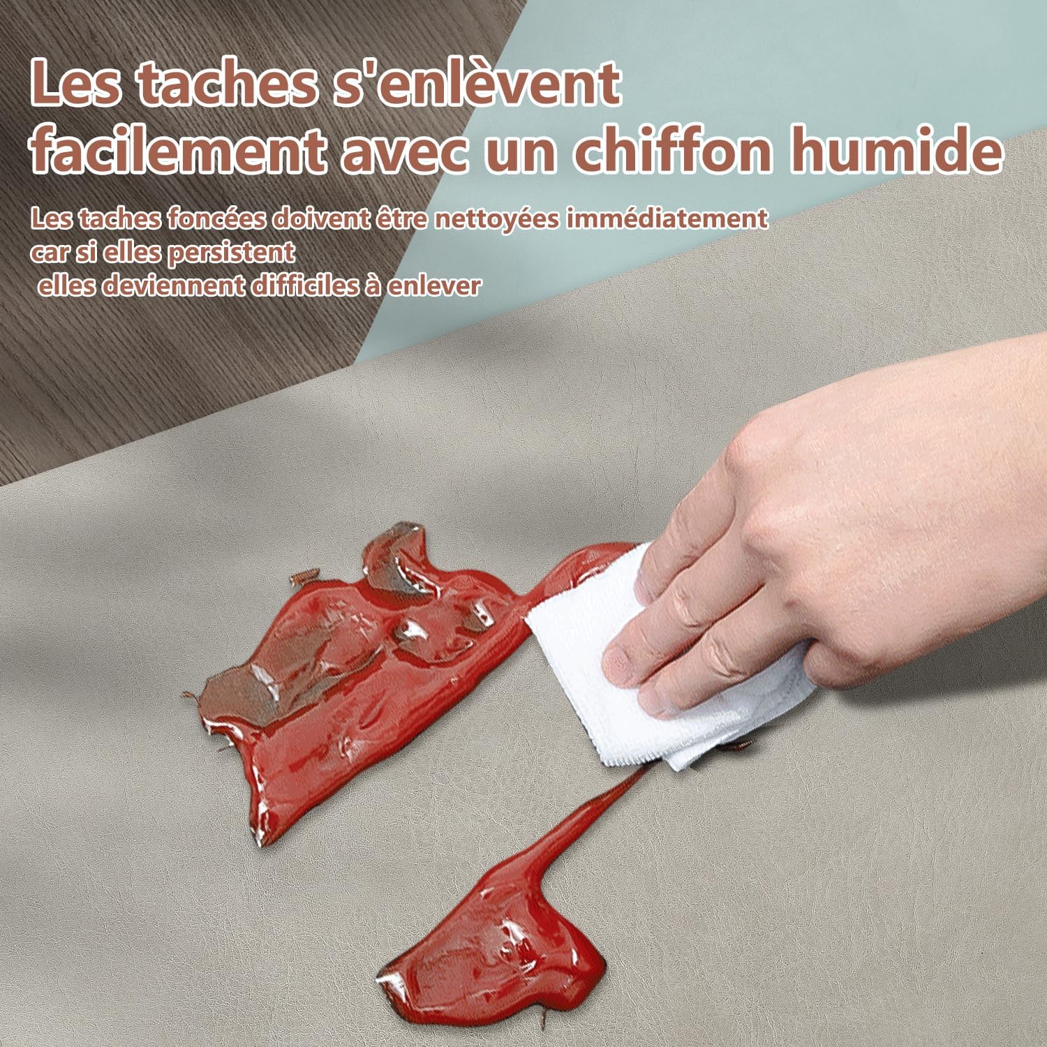 Set de table - lot de 6, 43x30cm, lavables, antidérapants, PU double face