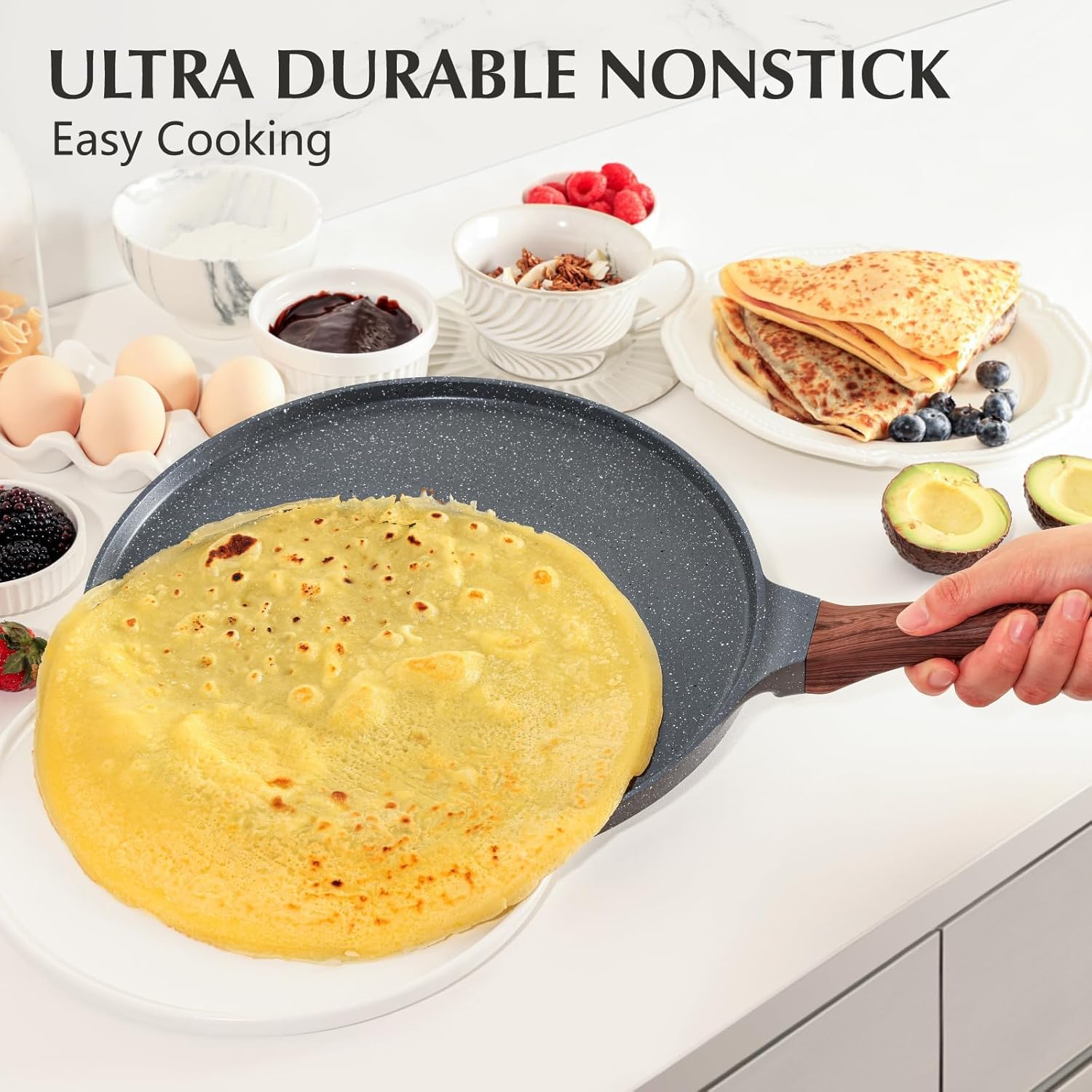 SENSARTE - poêle à crêpes - 26 cm - revêtement granit induction