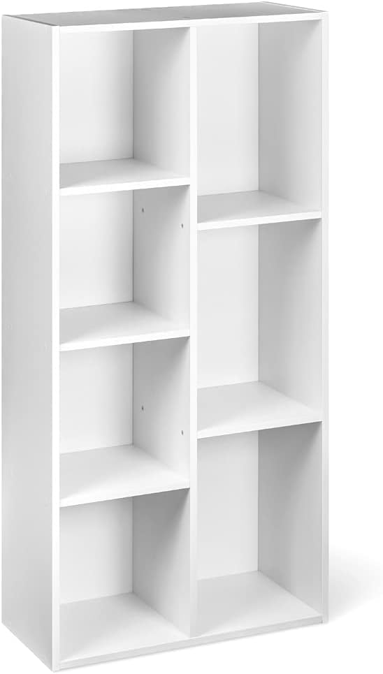 maxideelz Basics - bibliothèque 7 compartiments, 50x24x106 cm, blanc