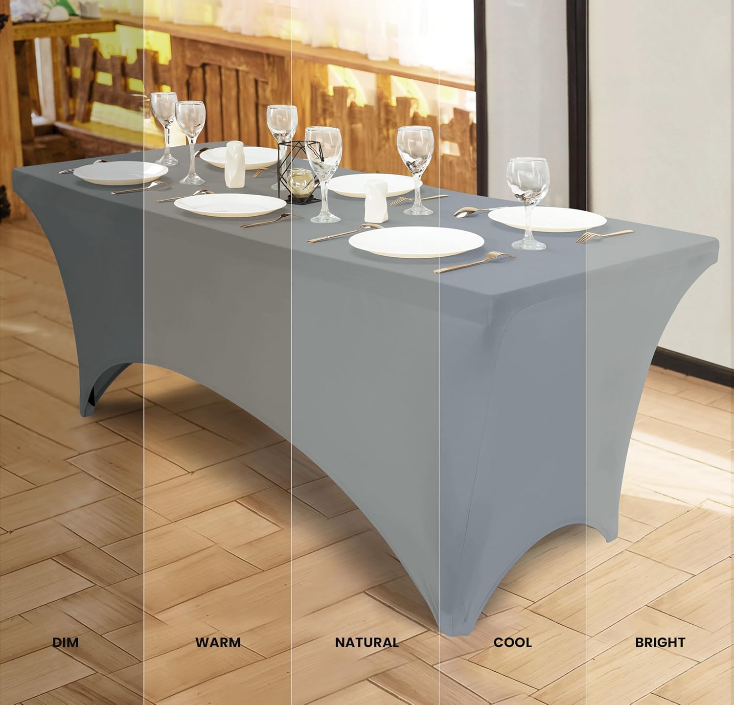 Utopia Kitchen - nappe extensible série 6ft - 183cm - polyester spandex lavable, infroissable, lot de 2, gris