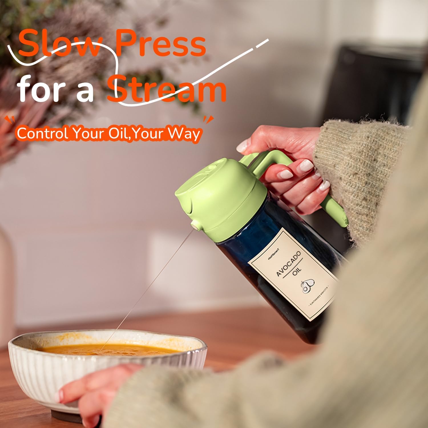 TrendPlain - Spray Huile Cuisine 470ml - 2-en-1 Vaporisateur Salades - TPSD824GS