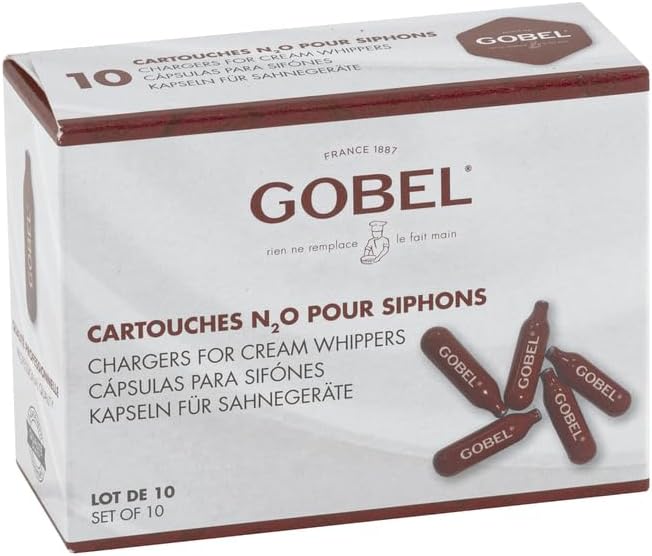 GOBEL - cartouches N₂O pour siphons - acier recyclable - lot de 10