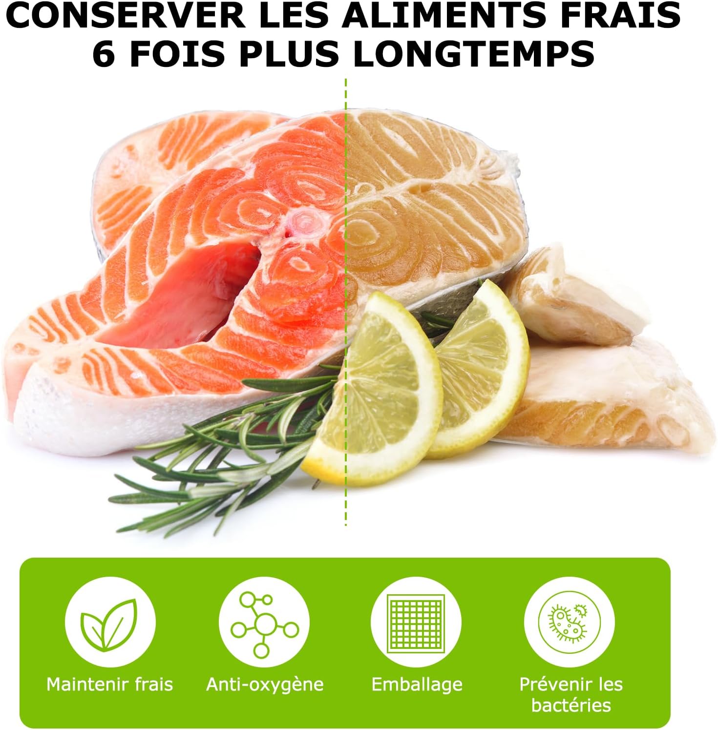 Bonsenkitchen - sacs sous vide VB3205 - 20x30 cm - 100 sachets gaufrés, conservation et cuisson