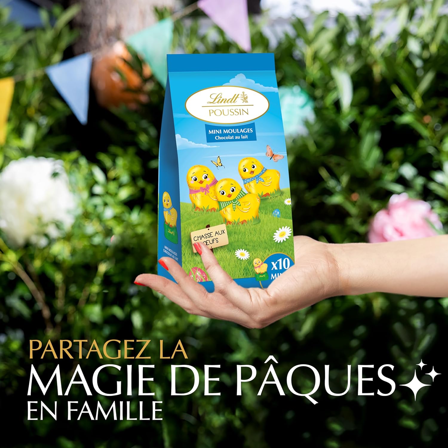 Lindt - Mini-Moulages Poussin - 120g - Chocolat au lait, idéal Pâques