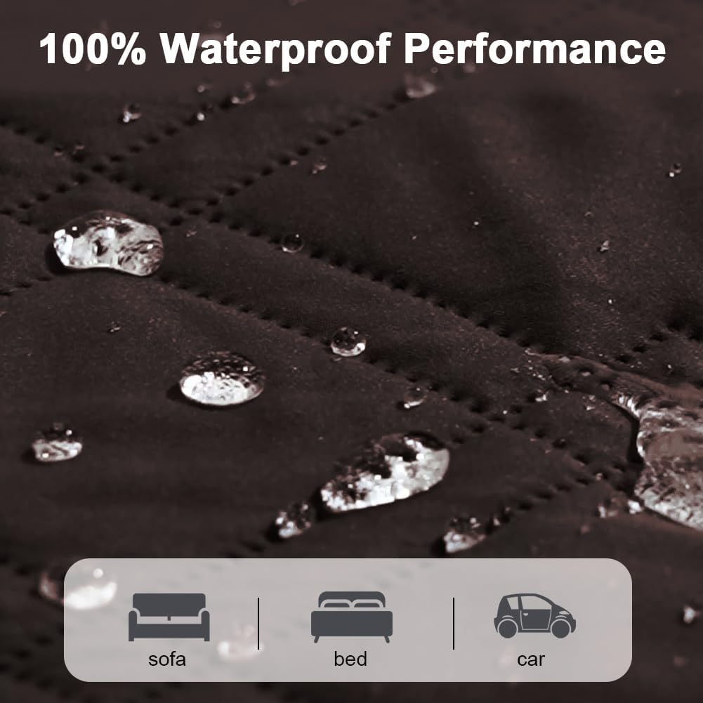 DUJUIKE - housse canapé imperméable, antidérapante, 208x208 cm, protection chiens/chats