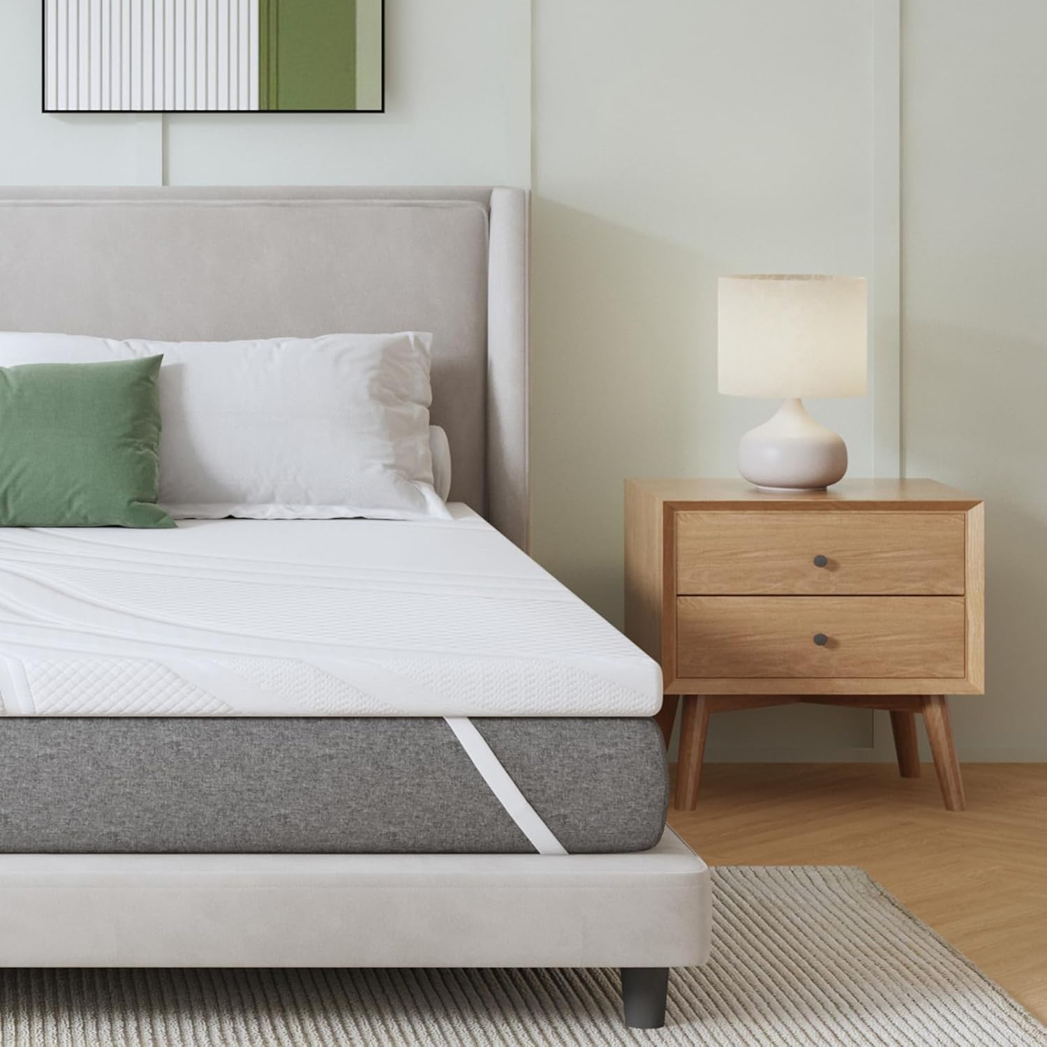 Novilla - surmatelas gel mémoire de forme - 140x200cm - 7.5cm, doux, antidérapant, lavable