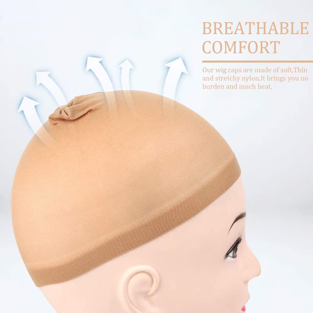 Casquettes de perruque - 6 pièces - nylon extensible doux, respirant, unisexe